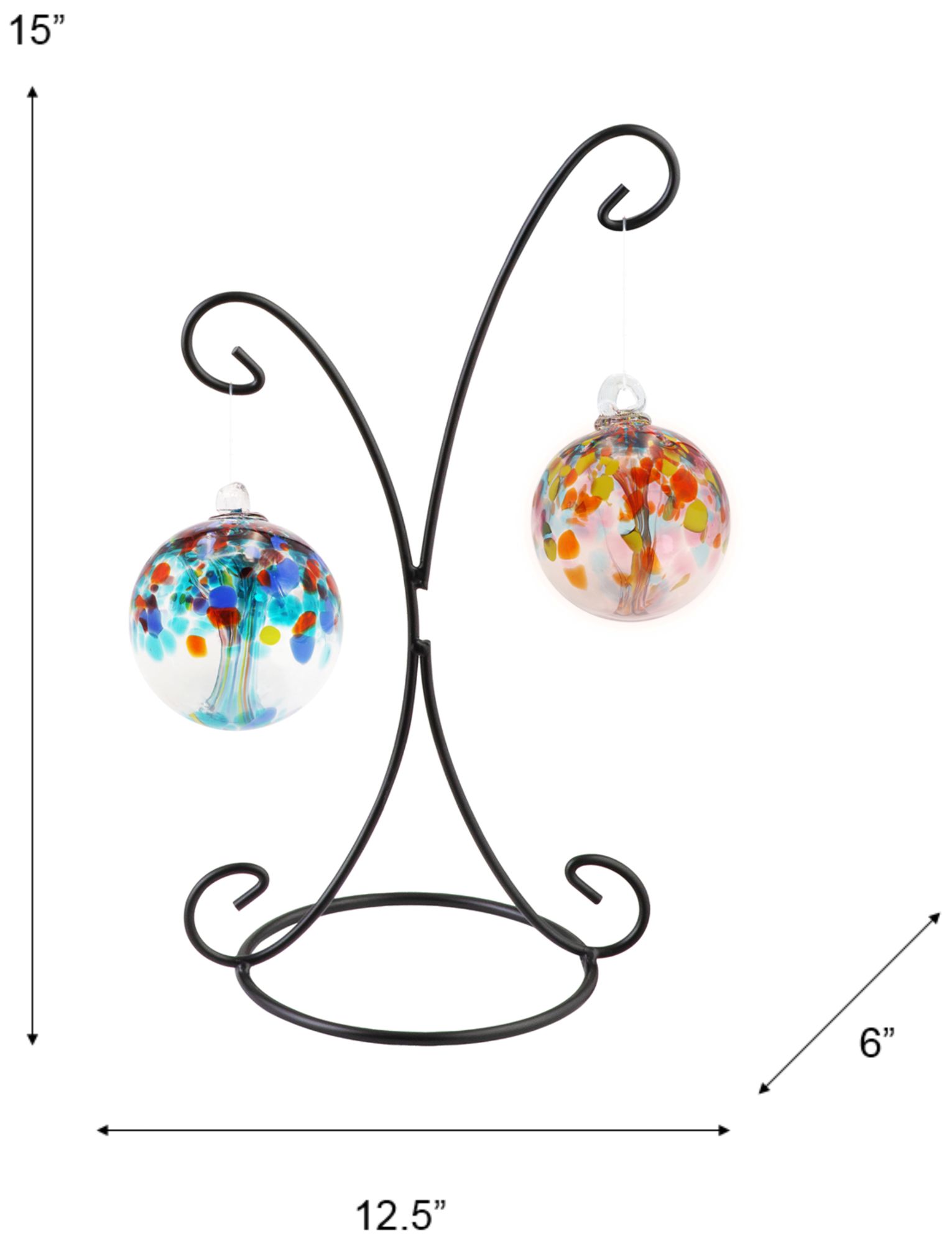 Image 3 Dale Tiffany Rainbow Tree of Life 2 4" Hand Blown Glass Balls with Stand more views