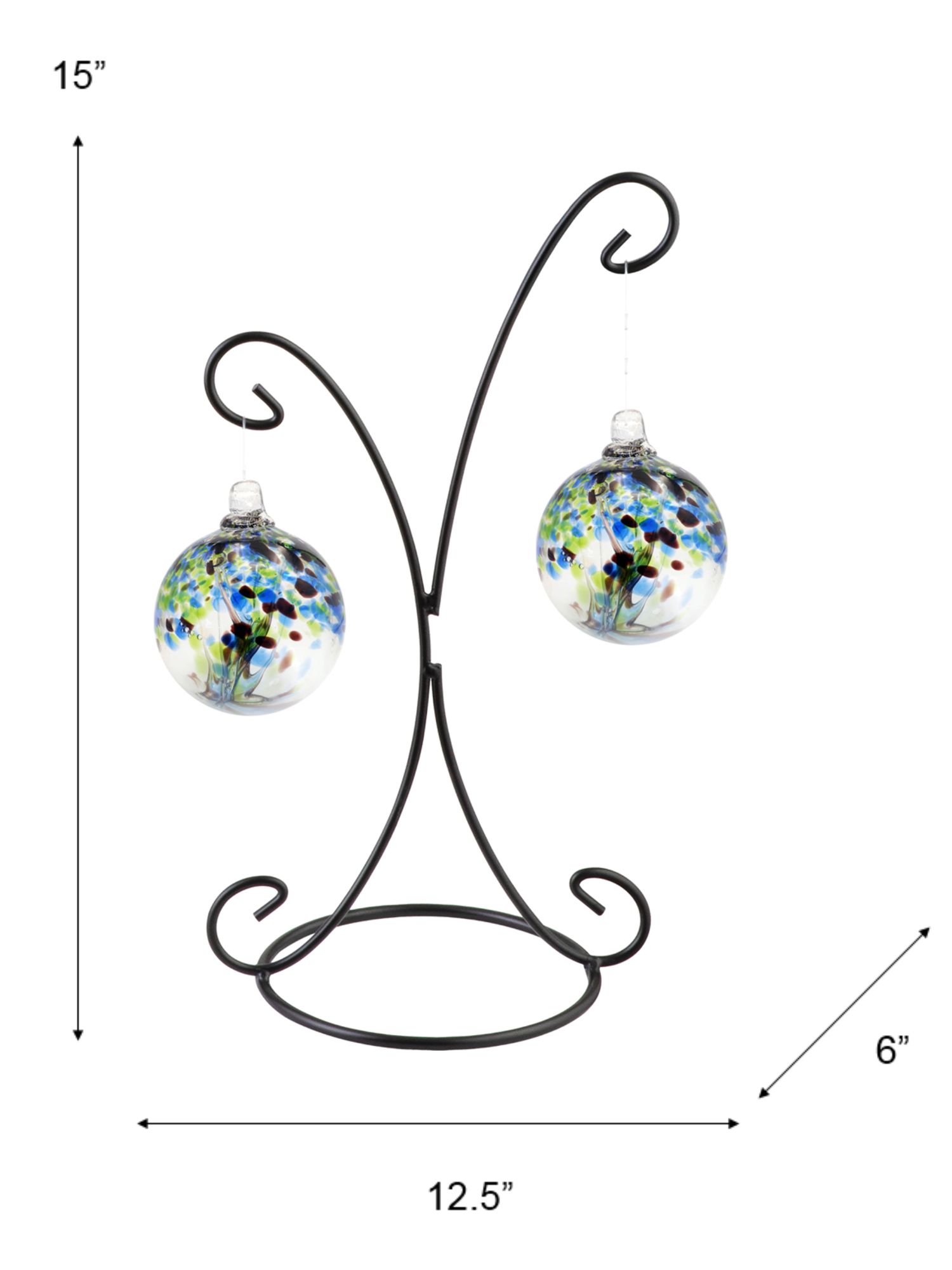 Image 4 Dale Tiffany Rainbow Tree of Life 2 4" Mystic Hand Blown Balls with Stand more views