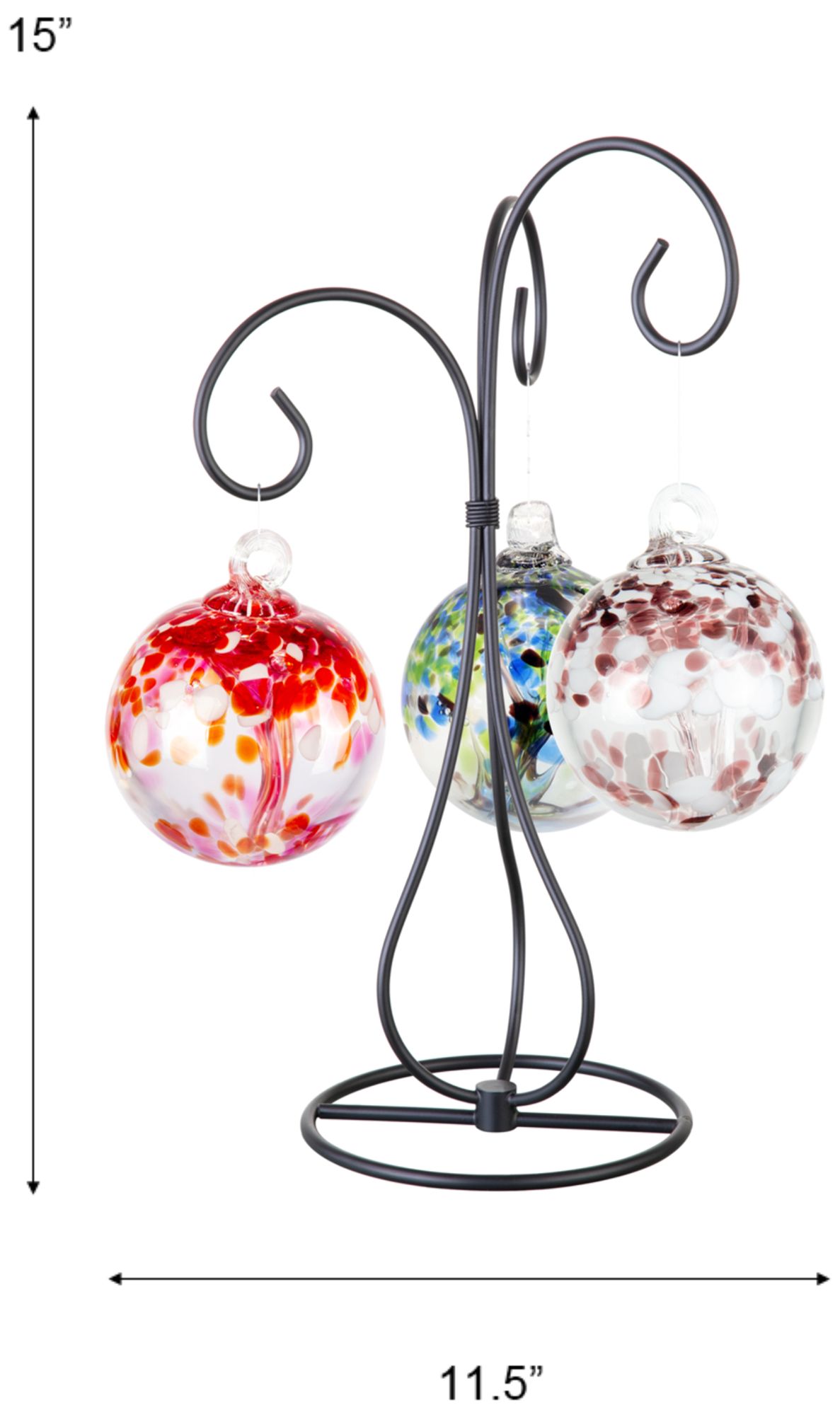 Image 3 Dale Tiffany Rainbow Tree of Life 3 4" Hand Blown Glass Balls with Stand more views