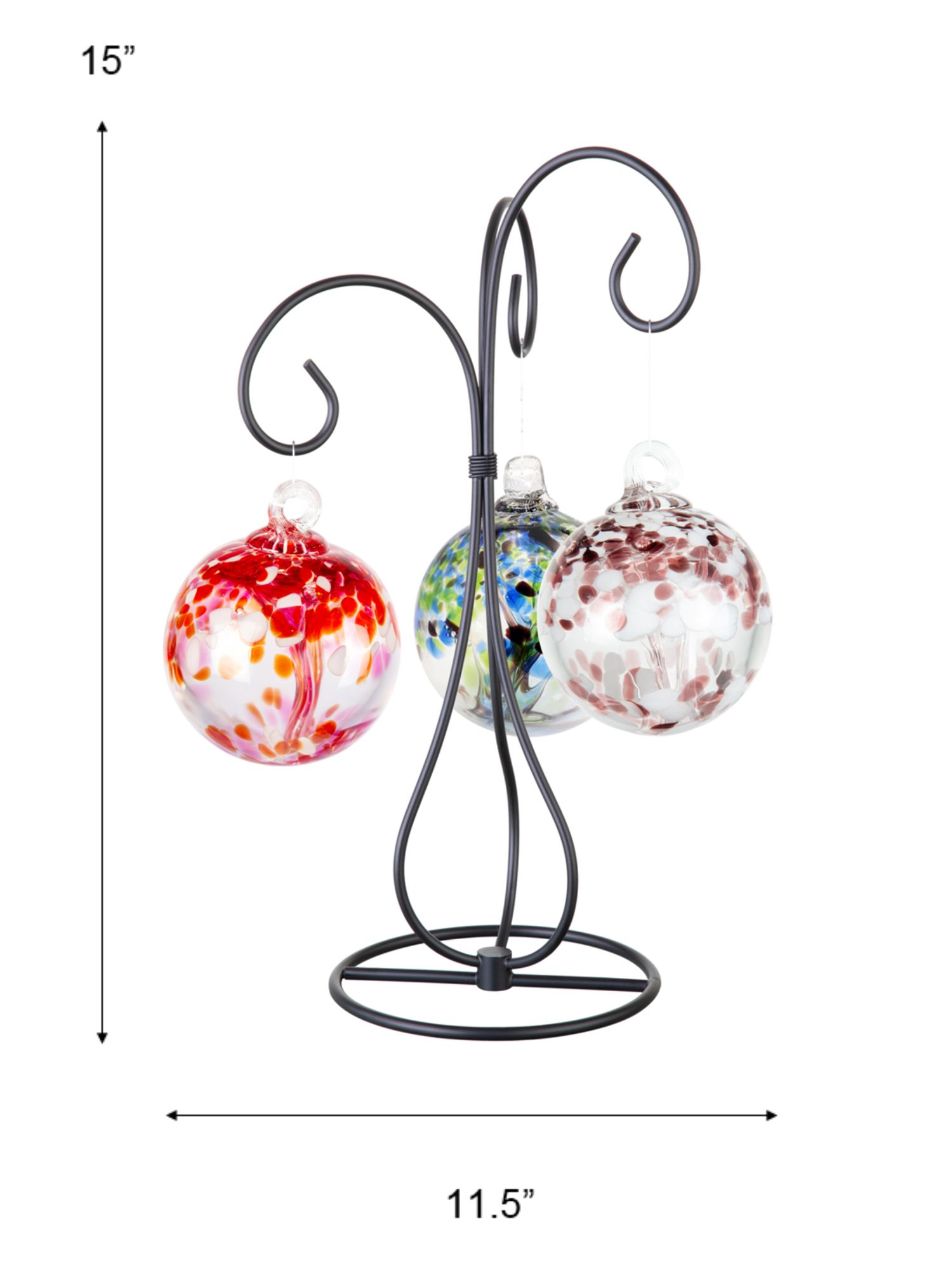 Image 4 Dale Tiffany Rainbow Tree of Life 3 4" Hand Blown Glass Balls with Stand more views