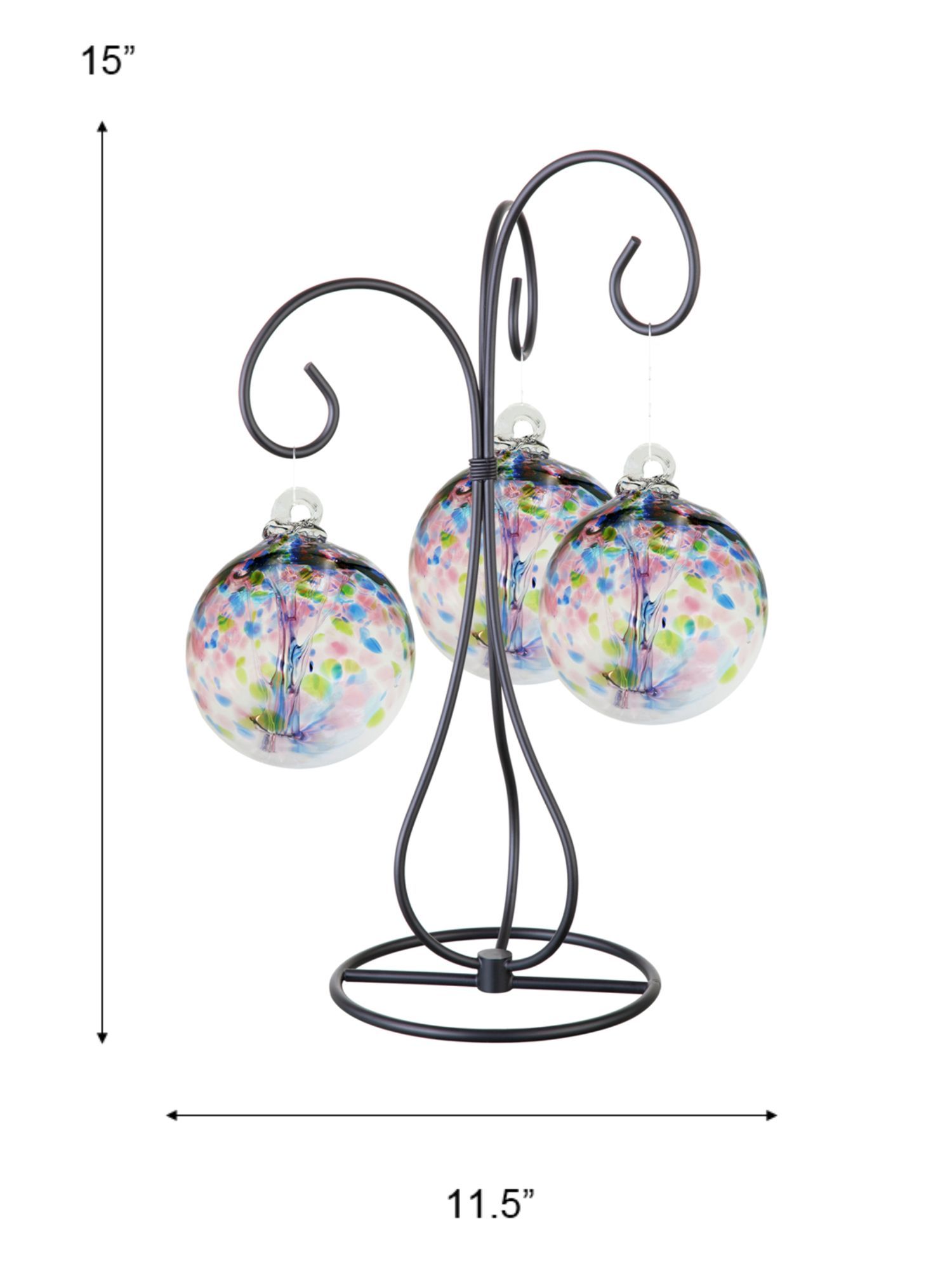 Image 4 Dale Tiffany Rainbow Tree of Life 3 4" Hope Hand Blown Balls with Stand more views
