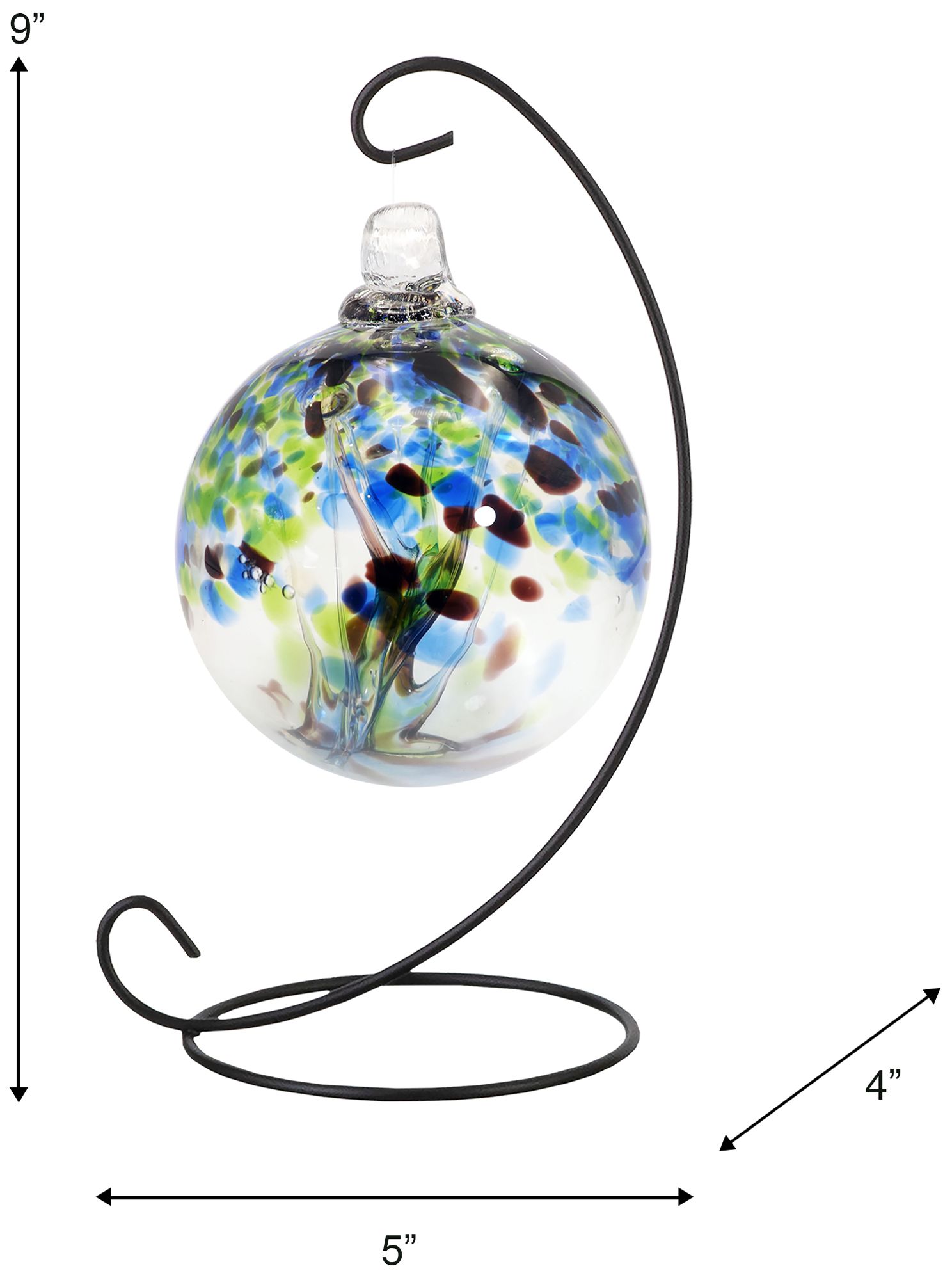 Image 3 Dale Tiffany Rainbow Tree of Life 3" Mystic Hand Blown Glass Ball and Stand more views