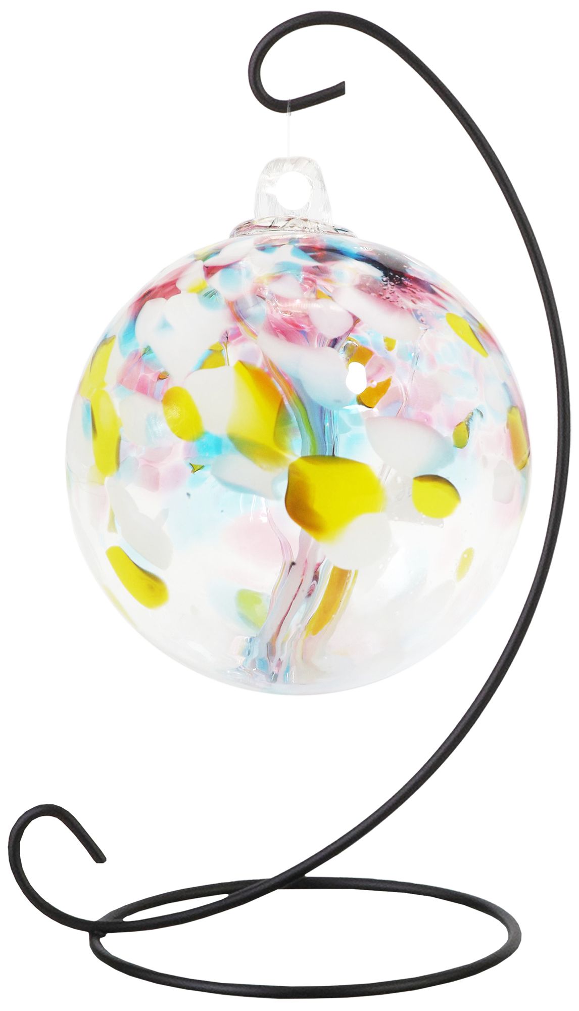 Image 2 Dale Tiffany Rainbow Tree of Life 3" Spring Hand Blown Glass Ball and Stand