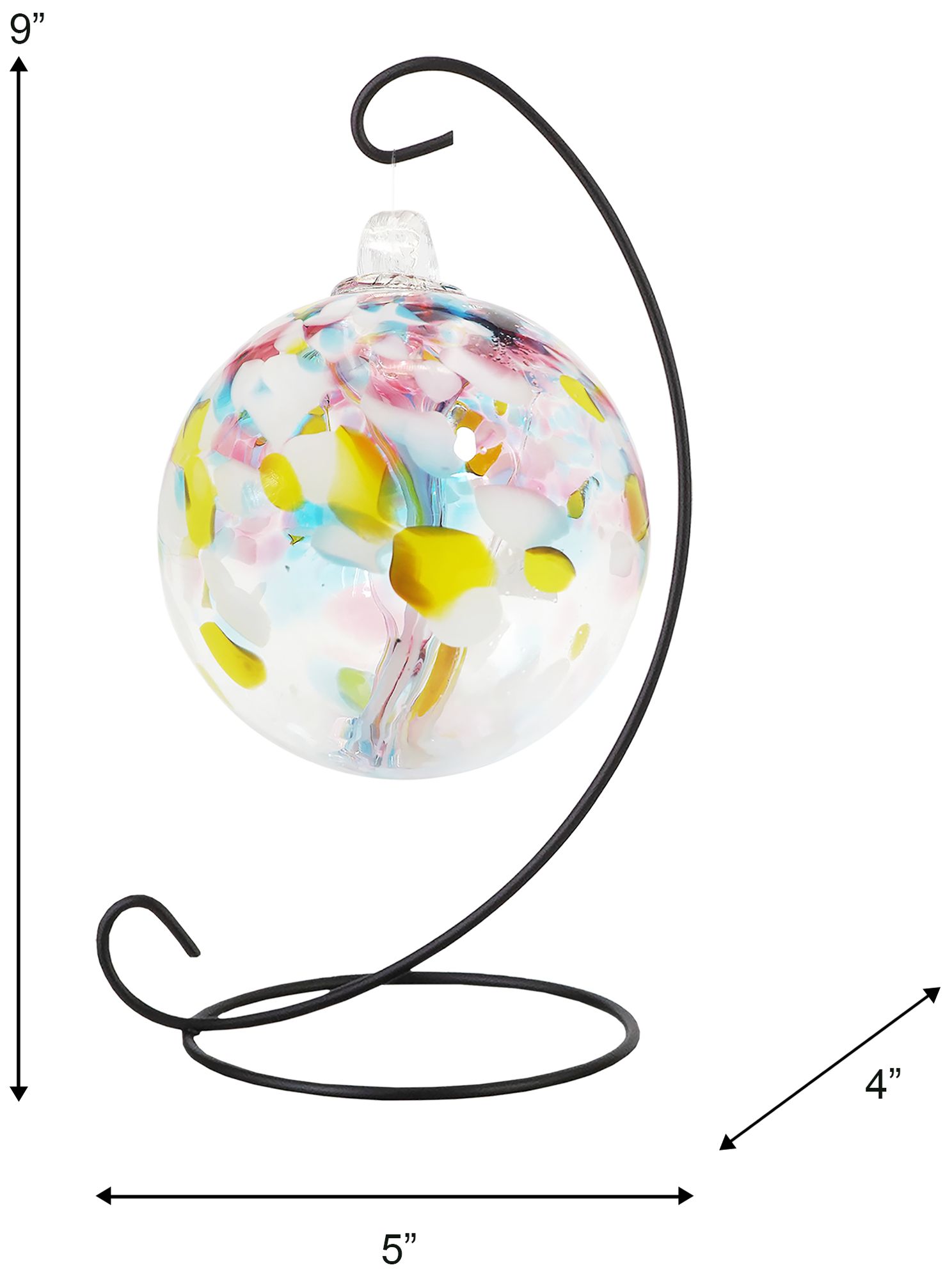 Image 3 Dale Tiffany Rainbow Tree of Life 3" Spring Hand Blown Glass Ball and Stand more views