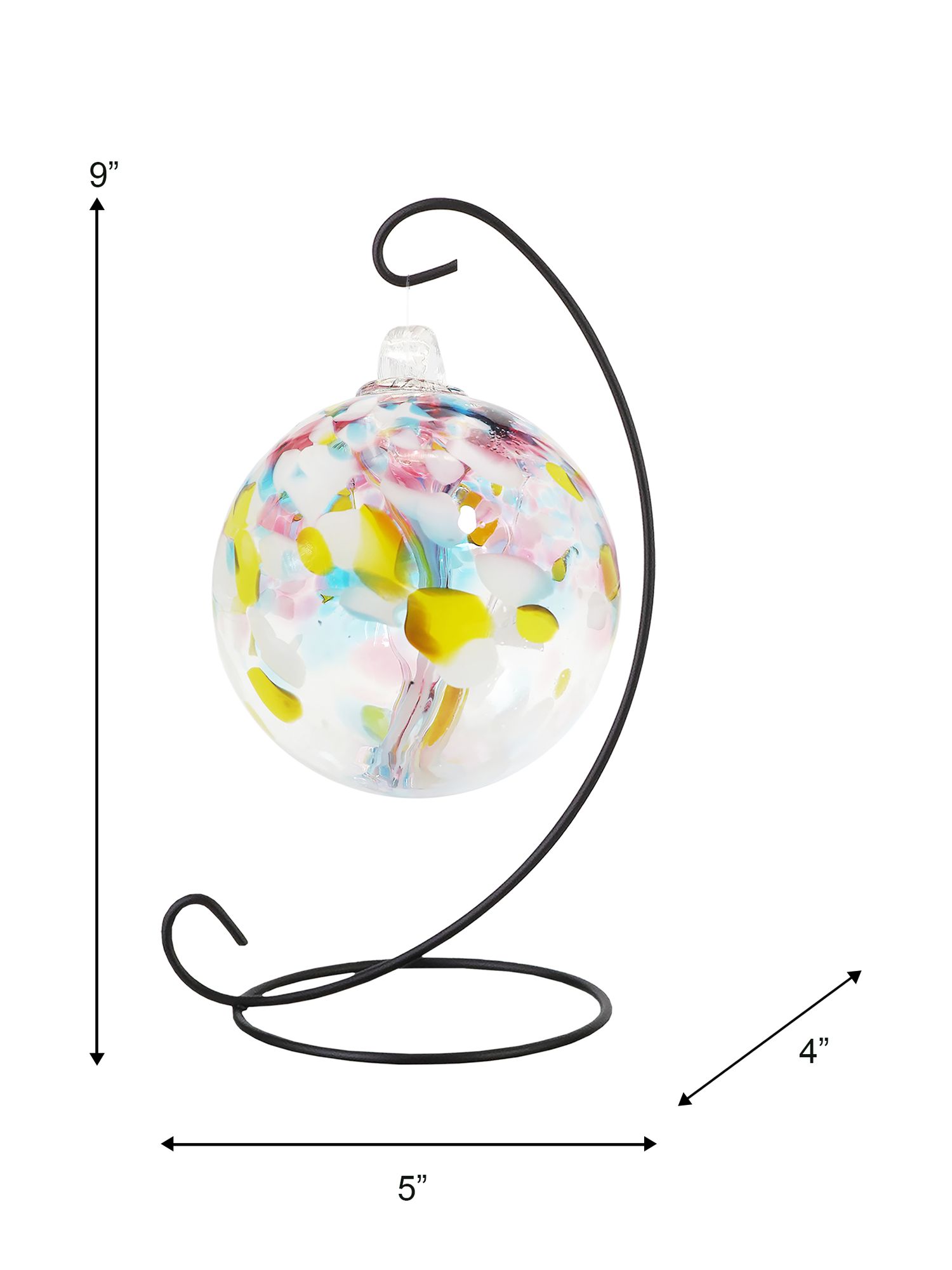 Image 4 Dale Tiffany Rainbow Tree of Life 3" Spring Hand Blown Glass Ball and Stand more views