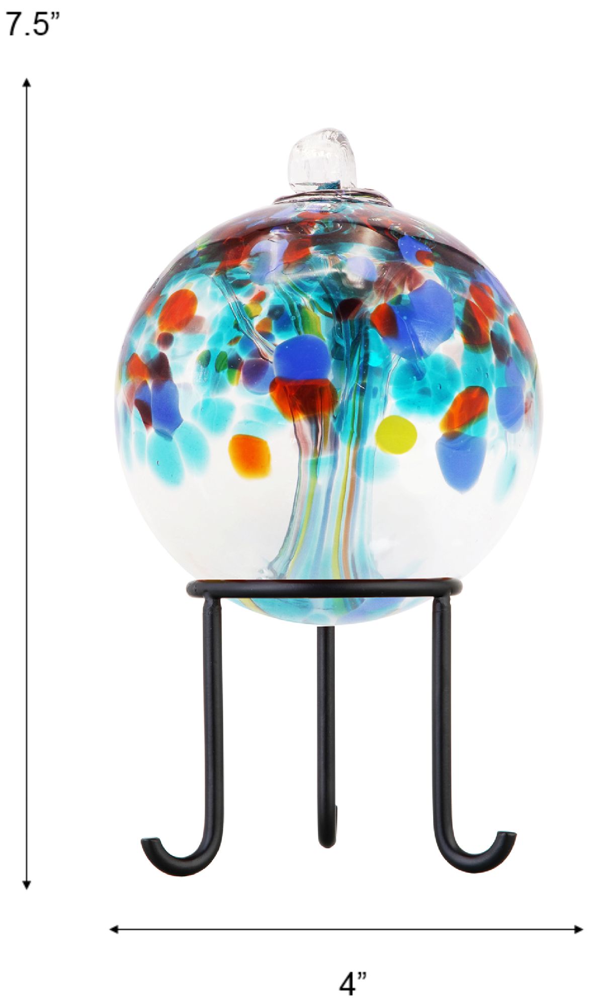 Image 3 Dale Tiffany Rainbow Tree of Life 4" Devotion Hand Blown Ball with Stand more views