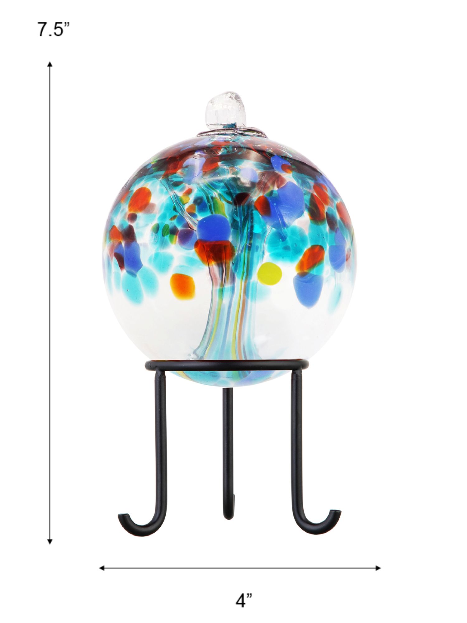 Image 4 Dale Tiffany Rainbow Tree of Life 4" Devotion Hand Blown Ball with Stand more views