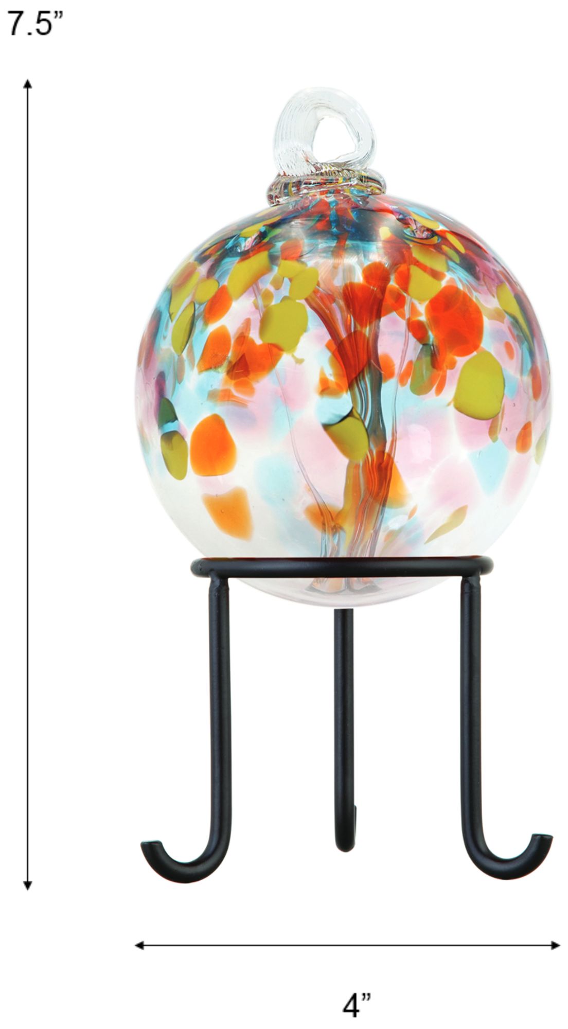 Image 3 Dale Tiffany Rainbow Tree of Life 4" Eden Hand Blown Glass Ball with Stand more views
