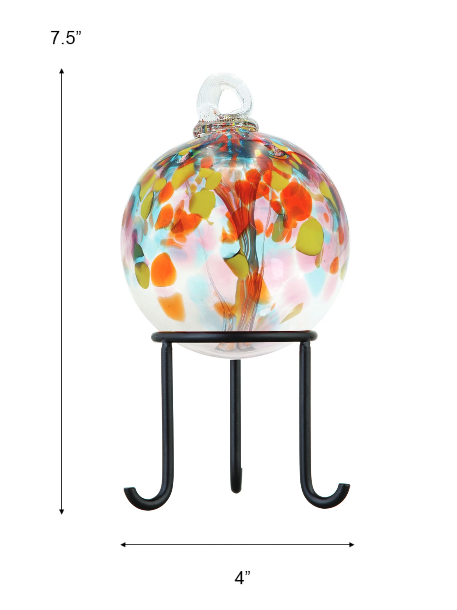 Image 4 Dale Tiffany Rainbow Tree of Life 4" Eden Hand Blown Glass Ball with Stand more views