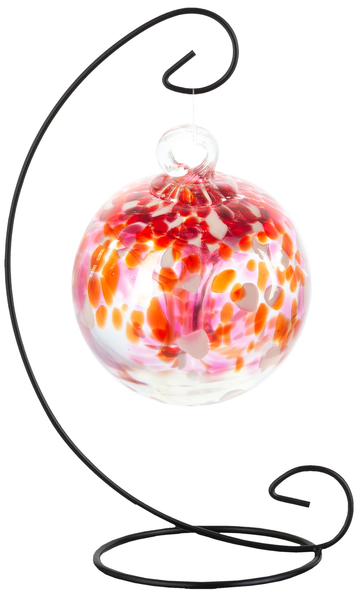 Image 2 Dale Tiffany Rainbow Tree of Life 4 " Golden Pink Hand Blown Ball and Stand