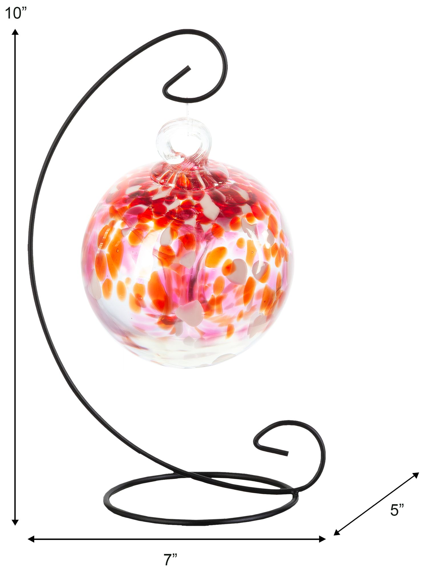 Image 3 Dale Tiffany Rainbow Tree of Life 4 " Golden Pink Hand Blown Ball and Stand more views