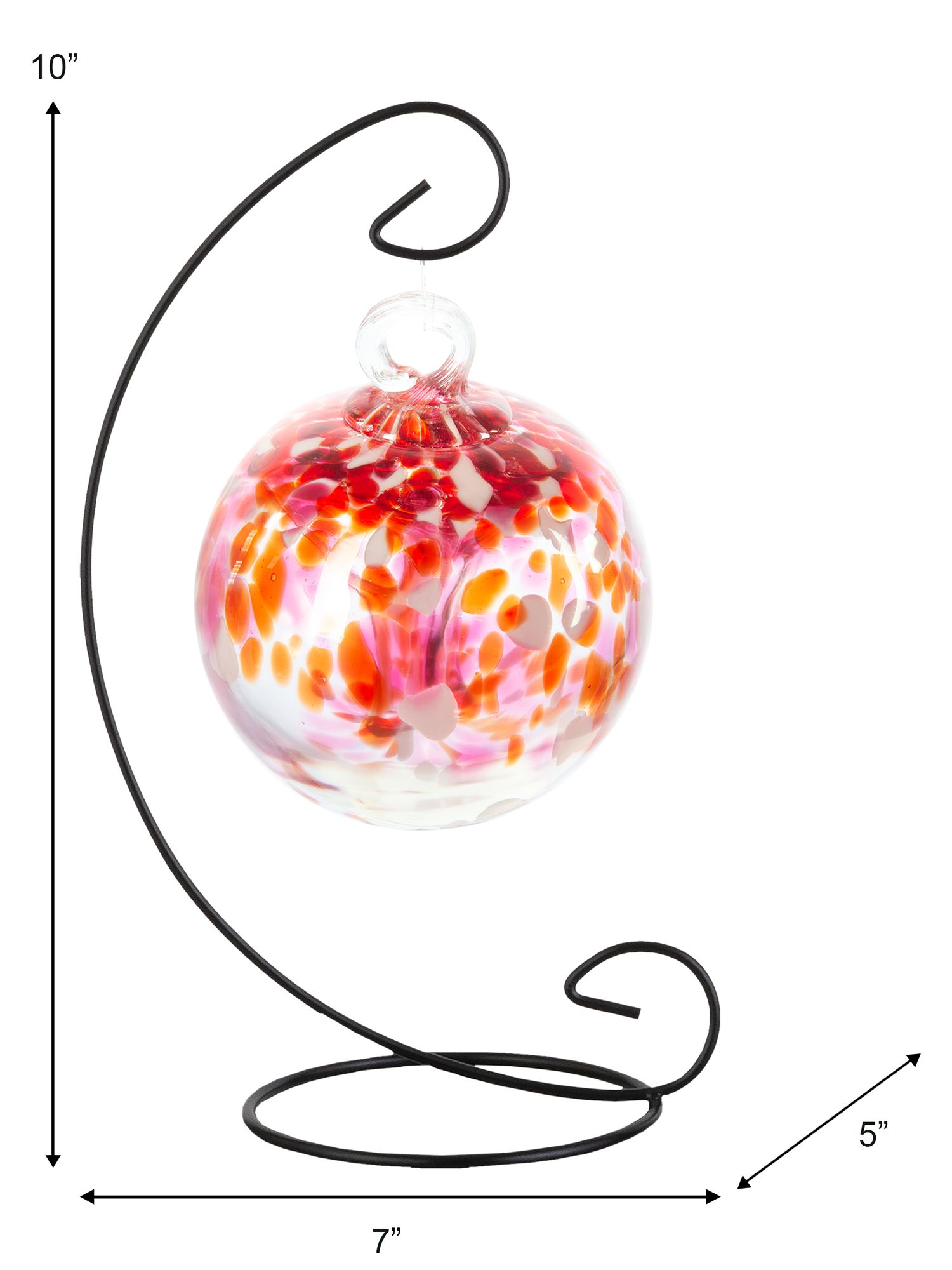 Image 4 Dale Tiffany Rainbow Tree of Life 4 " Golden Pink Hand Blown Ball and Stand more views