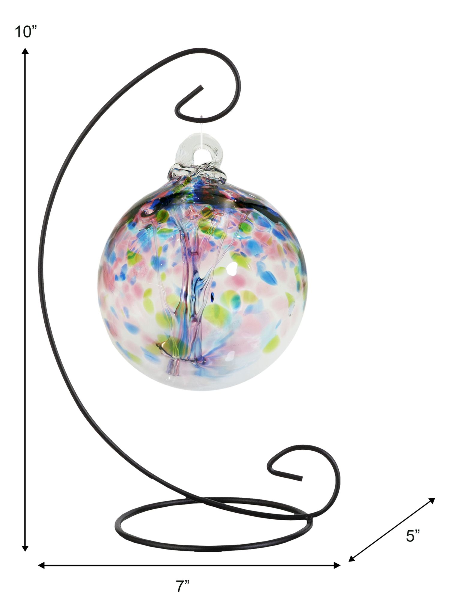 Image 4 Dale Tiffany Rainbow Tree of Life 4" Hope Hand Blown Glass Ball with Stand more views