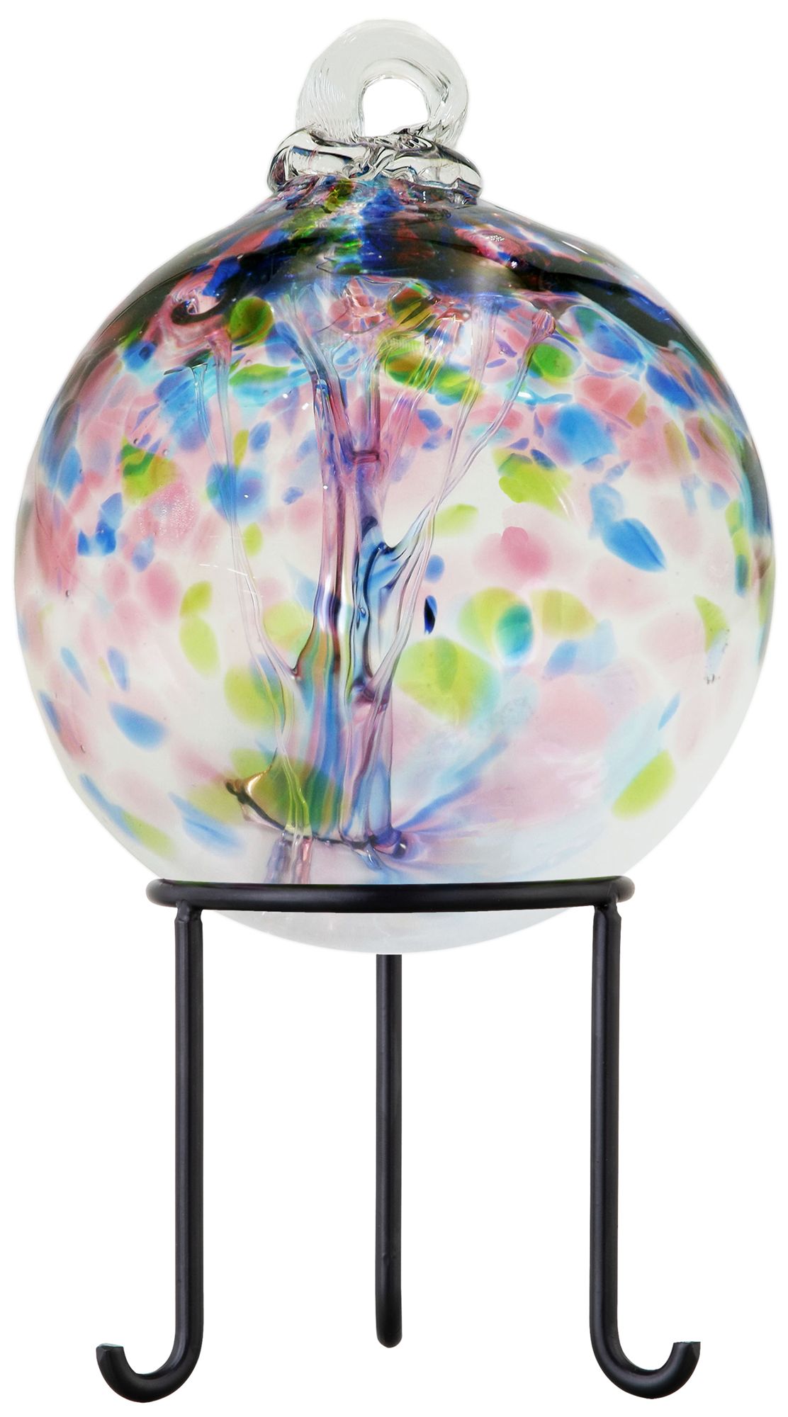 Image 2 Dale Tiffany Rainbow Tree of Life 6" Hope Hand Blown Glass Ball with Stand