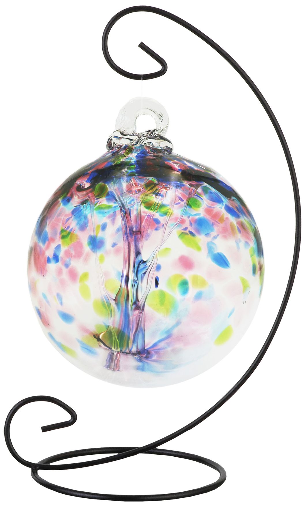 Image 2 Dale Tiffany Rainbow Tree of Life 6" Hope Hand Blown Glass Ball with S