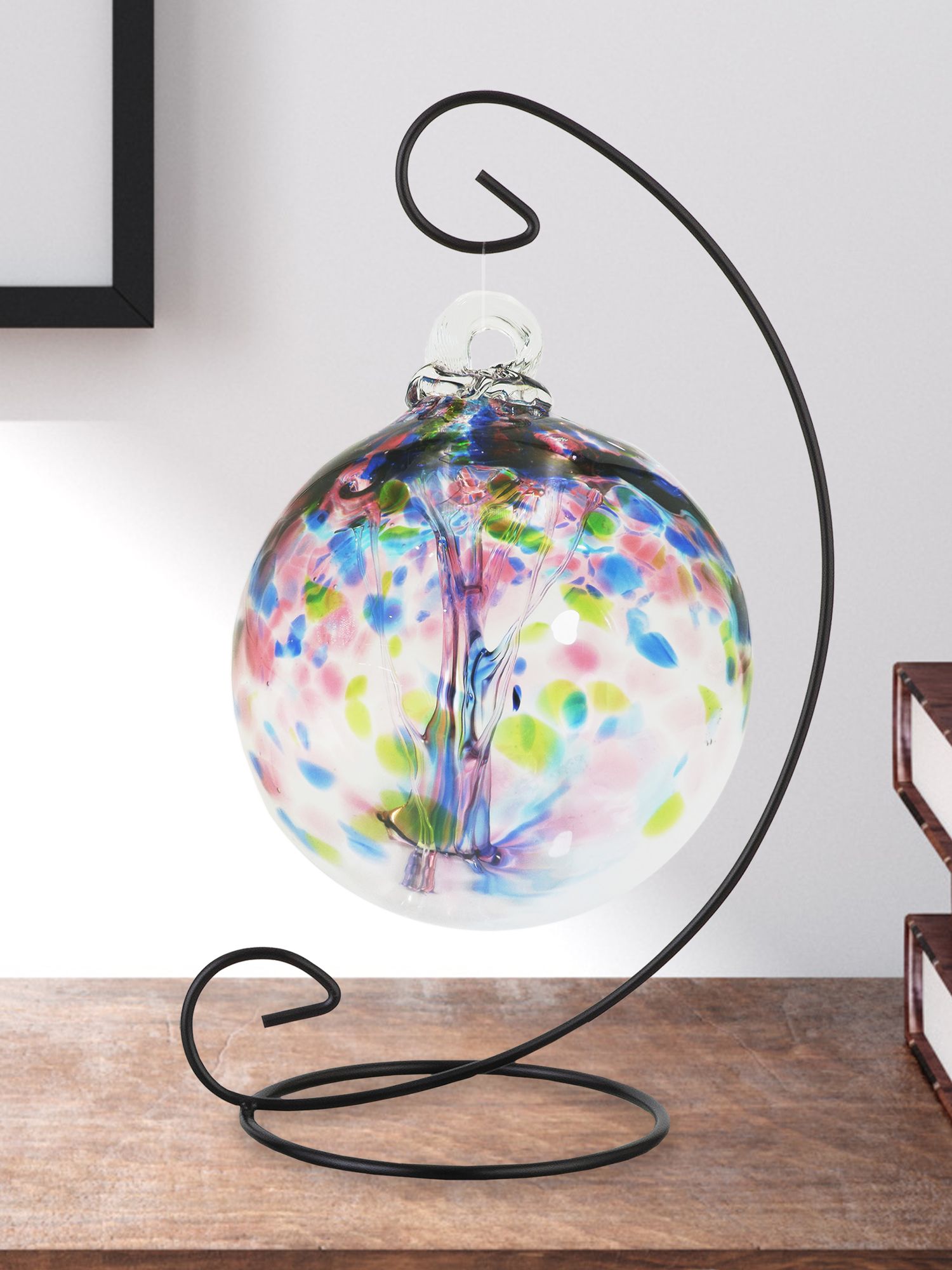 Image 3 Dale Tiffany Rainbow Tree of Life 6" Hope Hand Blown Glass Ball with S more views