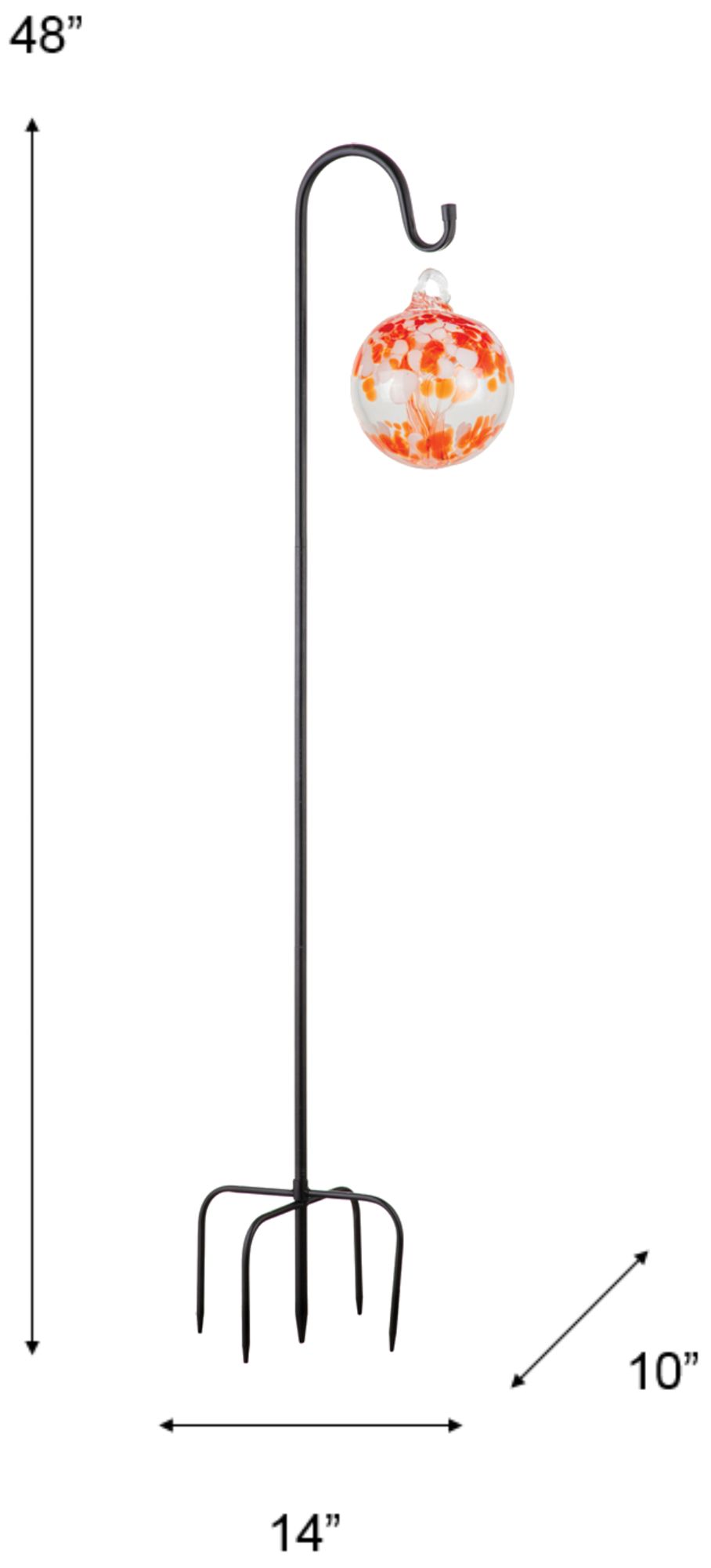 Image 3 Dale Tiffany Rainbow Tree of Life 6" Nova Hand Blown Glass Ball with Stake more views