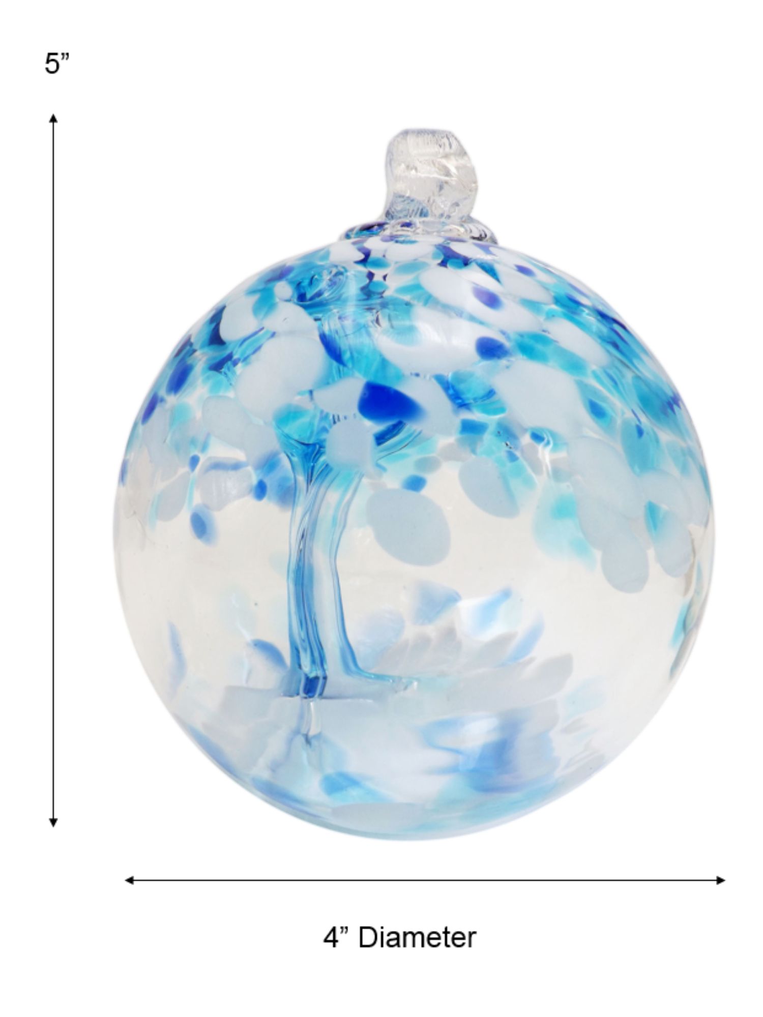 Image 4 Dale Tiffany Rainbow Tree of Life Aqua 4" Hand Blown Glass Ornament more views