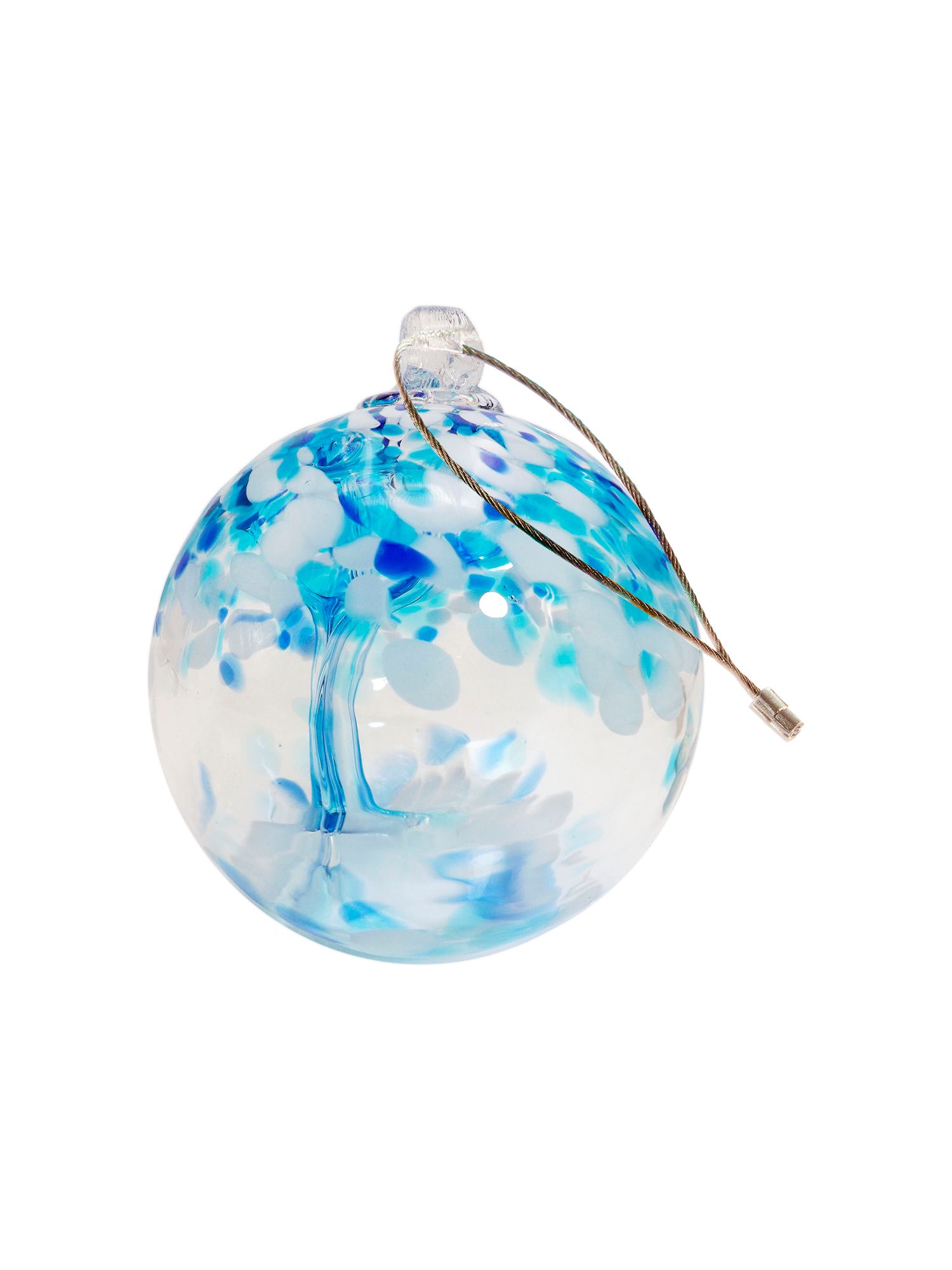 Image 5 Dale Tiffany Rainbow Tree of Life Aqua 4" Hand Blown Glass Ornament more views