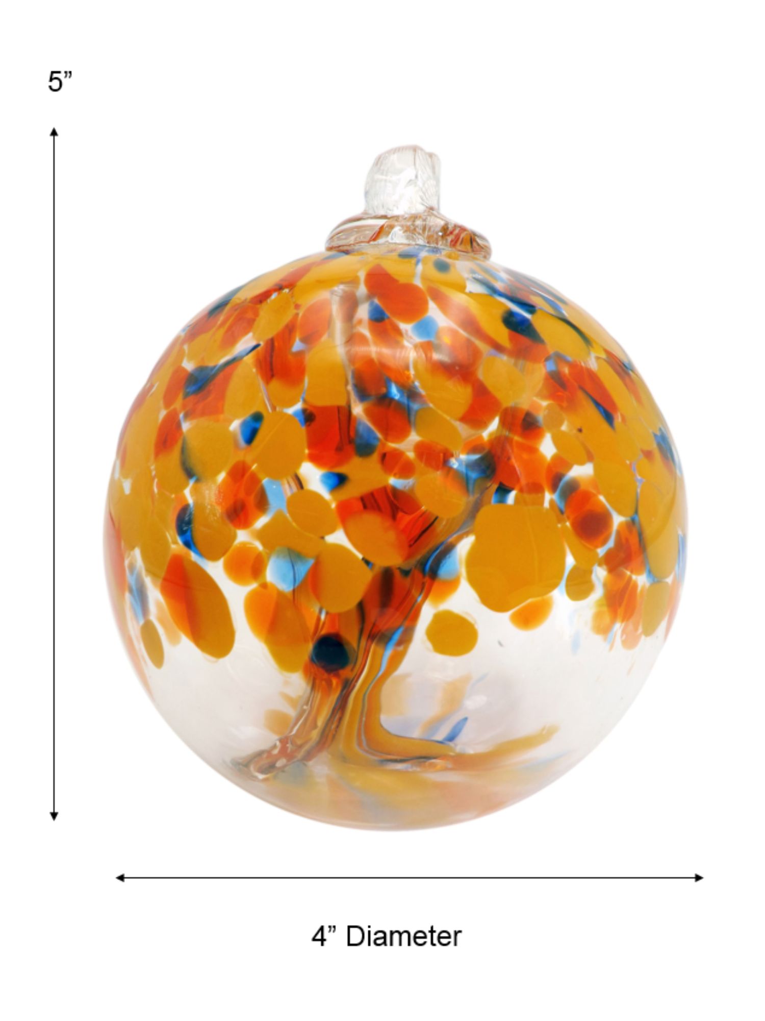 Image 4 Dale Tiffany Rainbow Tree of Life Aura 4" Hand Blown Glass Ornament more views