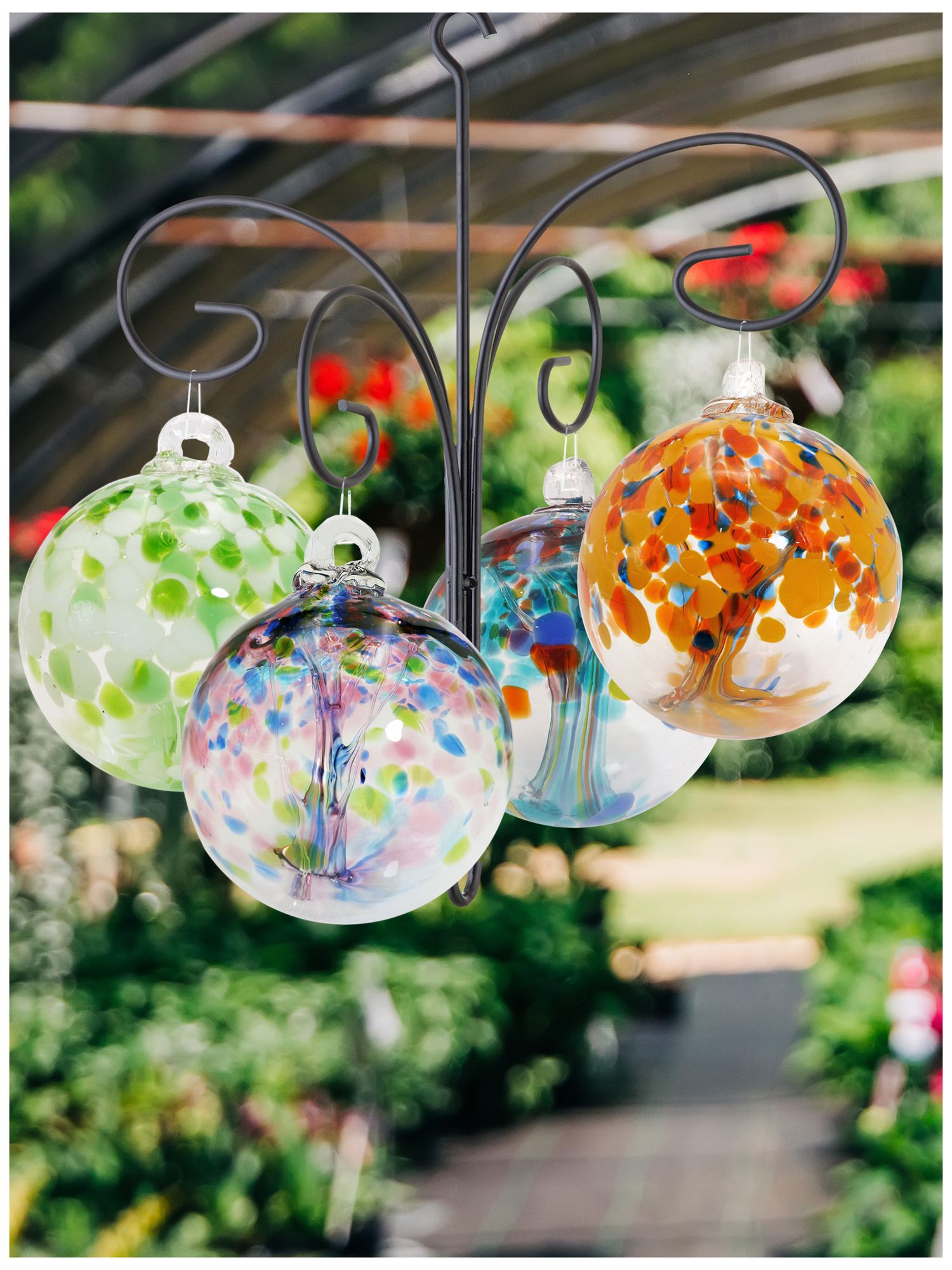 Image 2 Dale Tiffany Rainbow Tree of Life Celtic 6" Hand Blown Glass Ornament more views