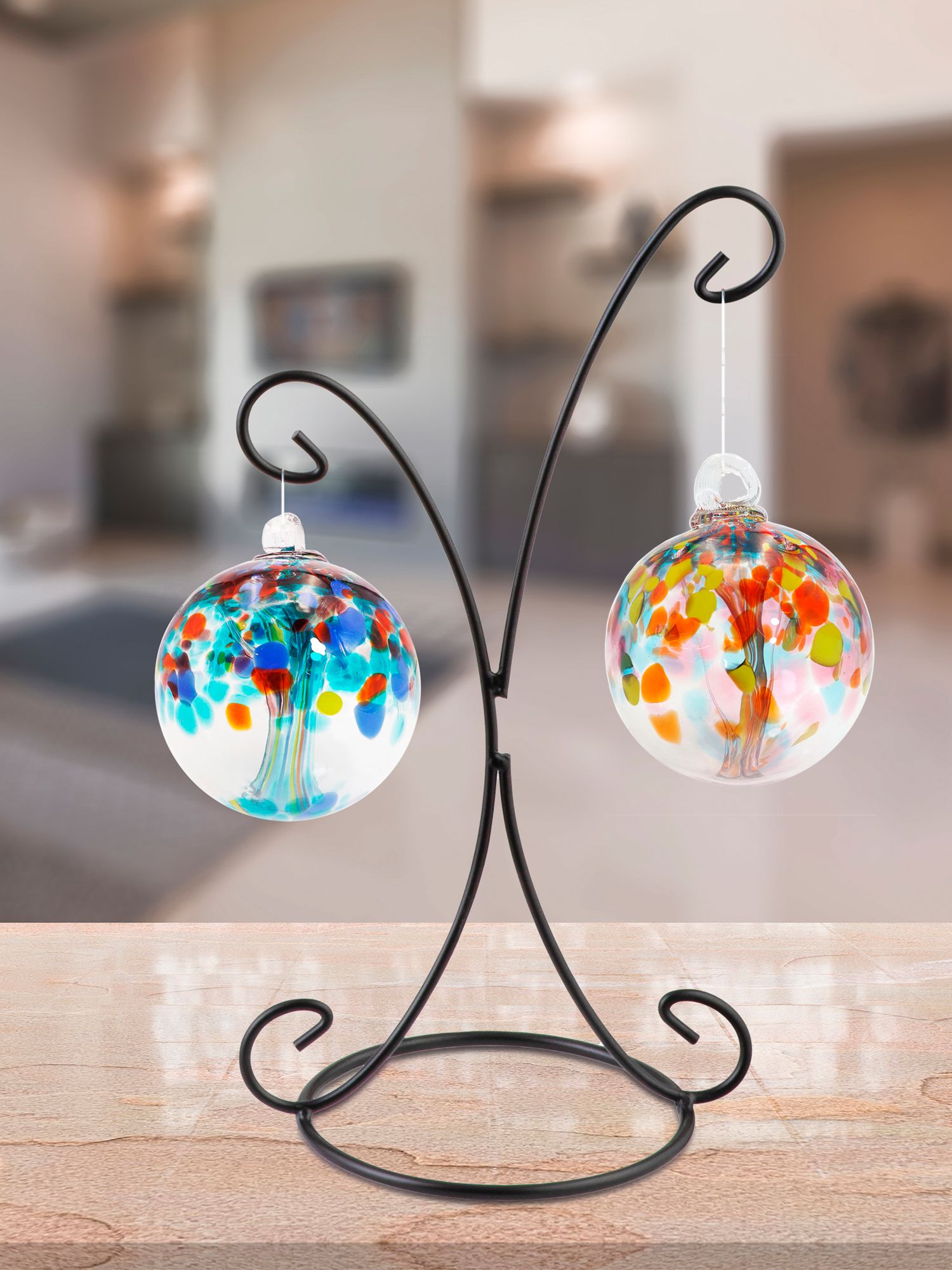 Thumbnail2 of Dale Tiffany Rainbow Tree of Life Devotion 4" Hand Blown Glass Ornament more views