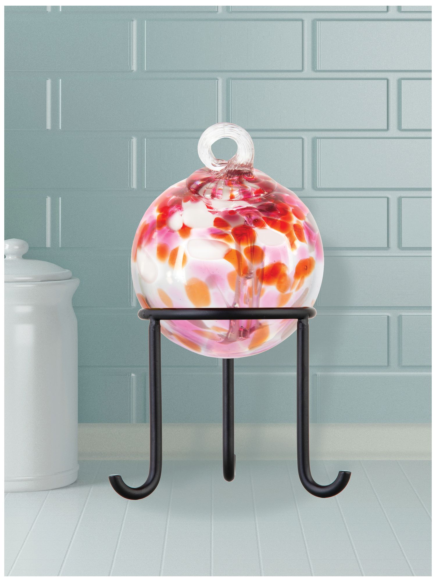 Image 2 Dale Tiffany Rainbow Tree of Life Golden Pink 3" Hand Blown Glass Ornament more views