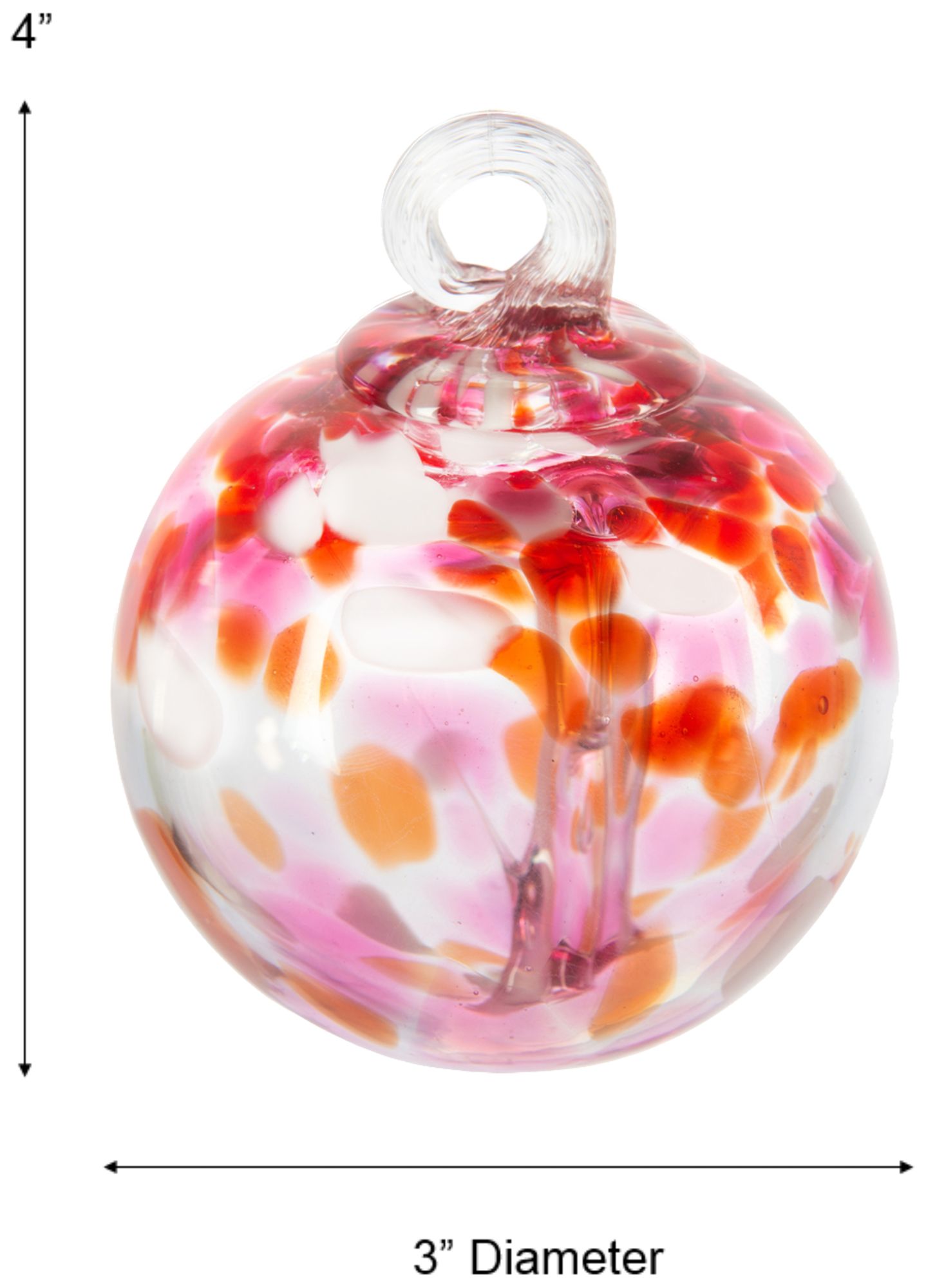 Image 3 Dale Tiffany Rainbow Tree of Life Golden Pink 3" Hand Blown Glass Ornament more views