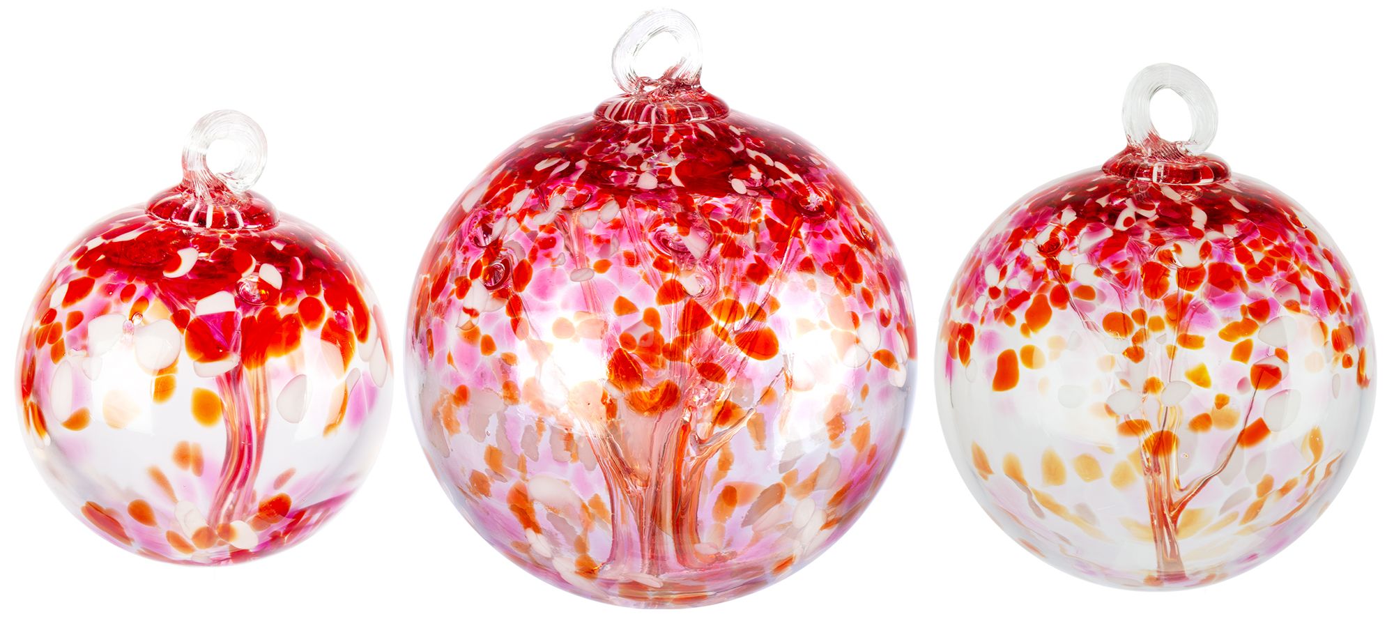 Image 5 Dale Tiffany Rainbow Tree of Life Golden Pink 3" Hand Blown Glass Ornament more views