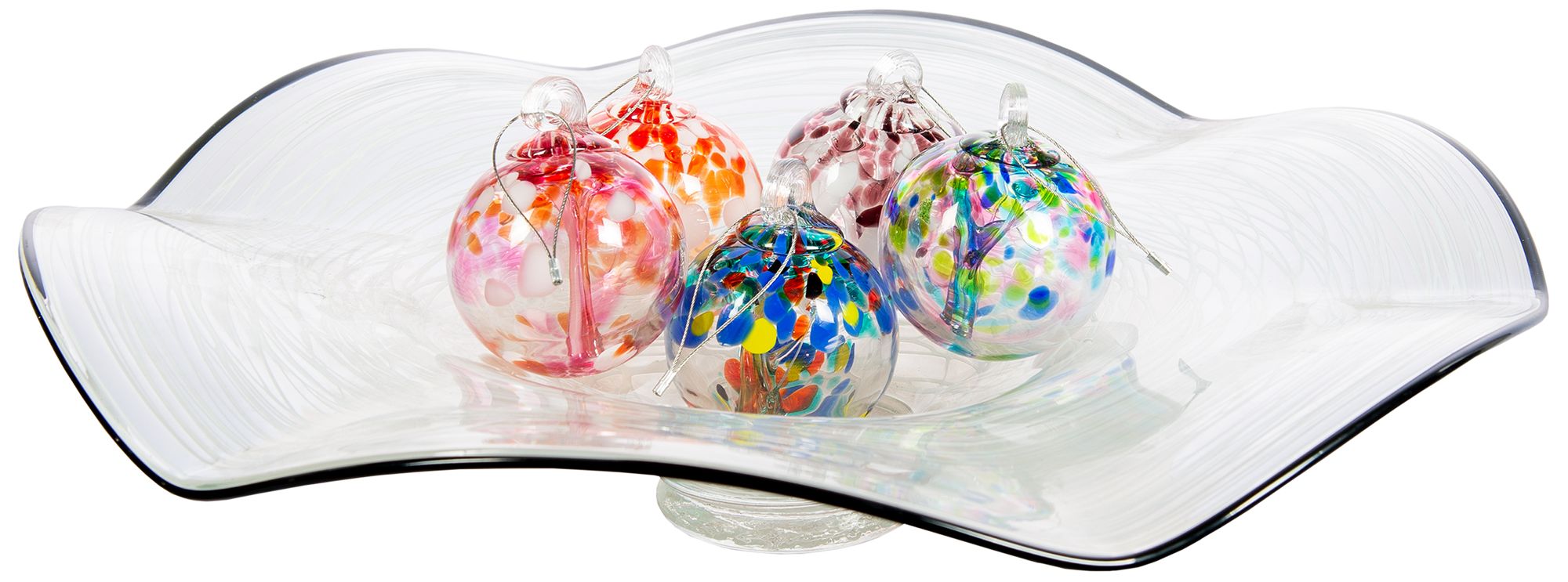 Image 6 Dale Tiffany Rainbow Tree of Life Golden Pink 3" Hand Blown Glass Ornament more views