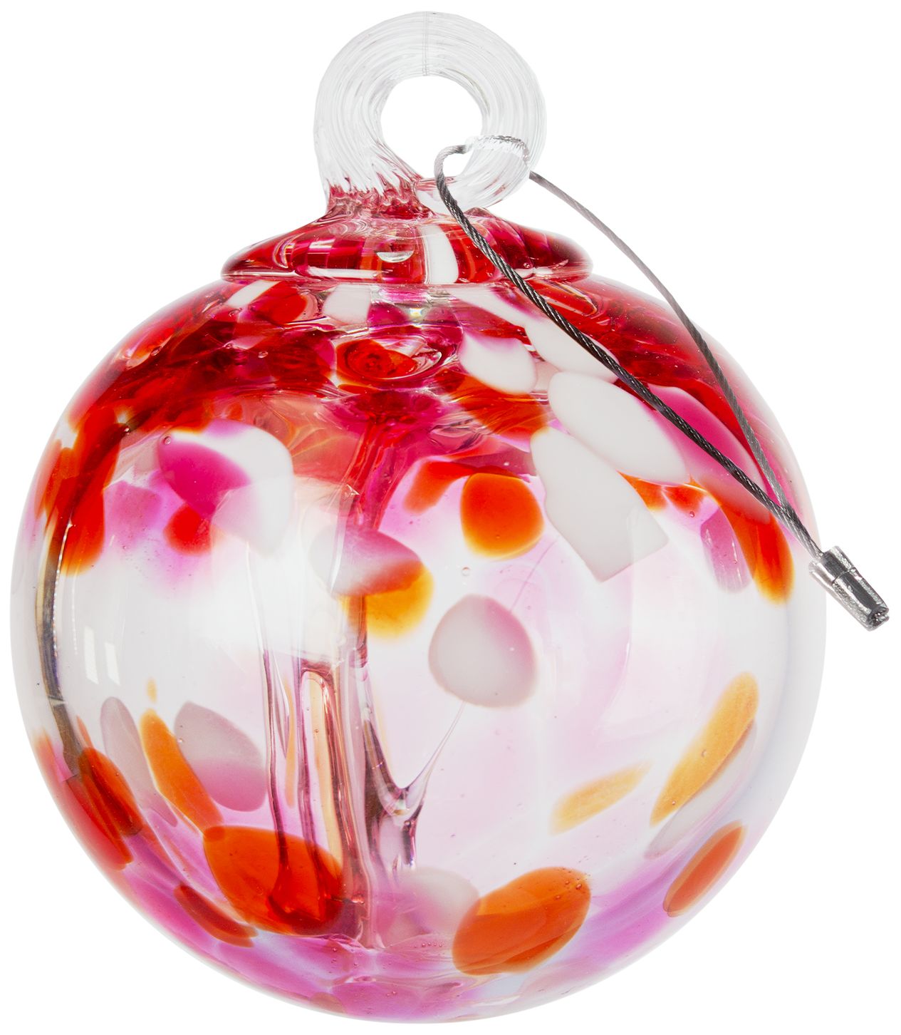 Image 7 Dale Tiffany Rainbow Tree of Life Golden Pink 3" Hand Blown Glass Ornament more views