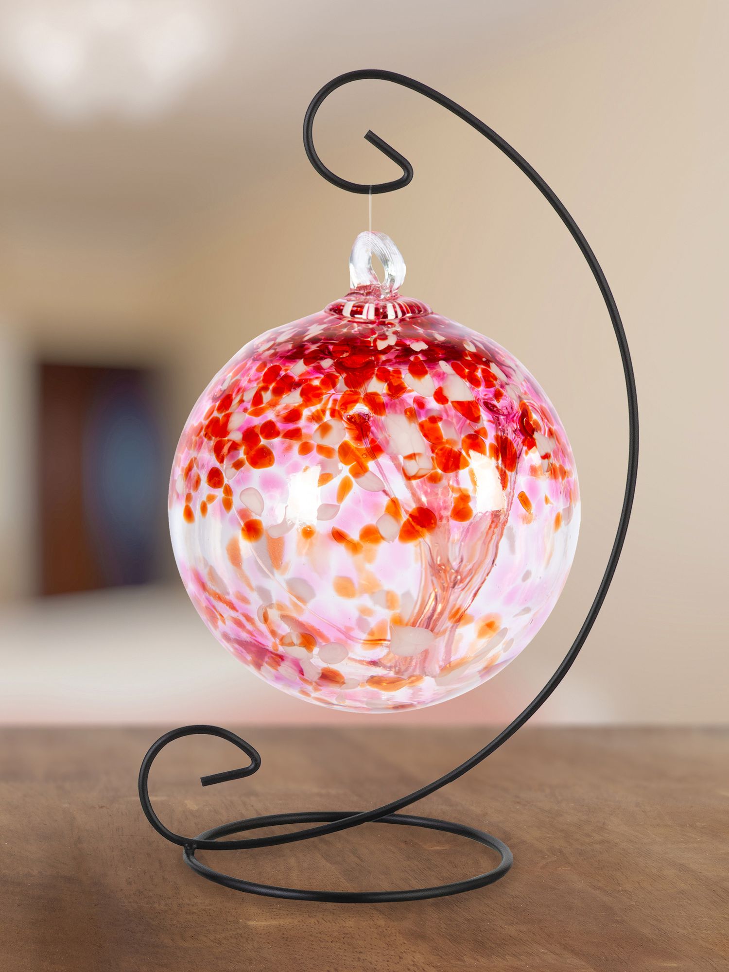 Image 2 Dale Tiffany Rainbow Tree of Life Golden Pink 6" Hand Blown Glass Orna more views