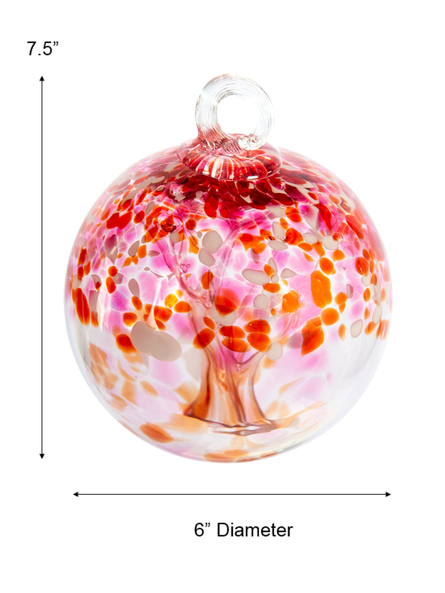 Image 3 Dale Tiffany Rainbow Tree of Life Golden Pink 6" Hand Blown Glass Orna more views