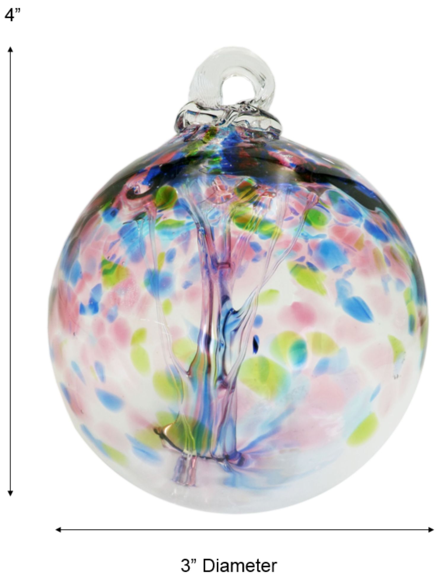Image 4 Dale Tiffany Rainbow Tree of Life Hope 3" Hand Blown Glass Ornament more views