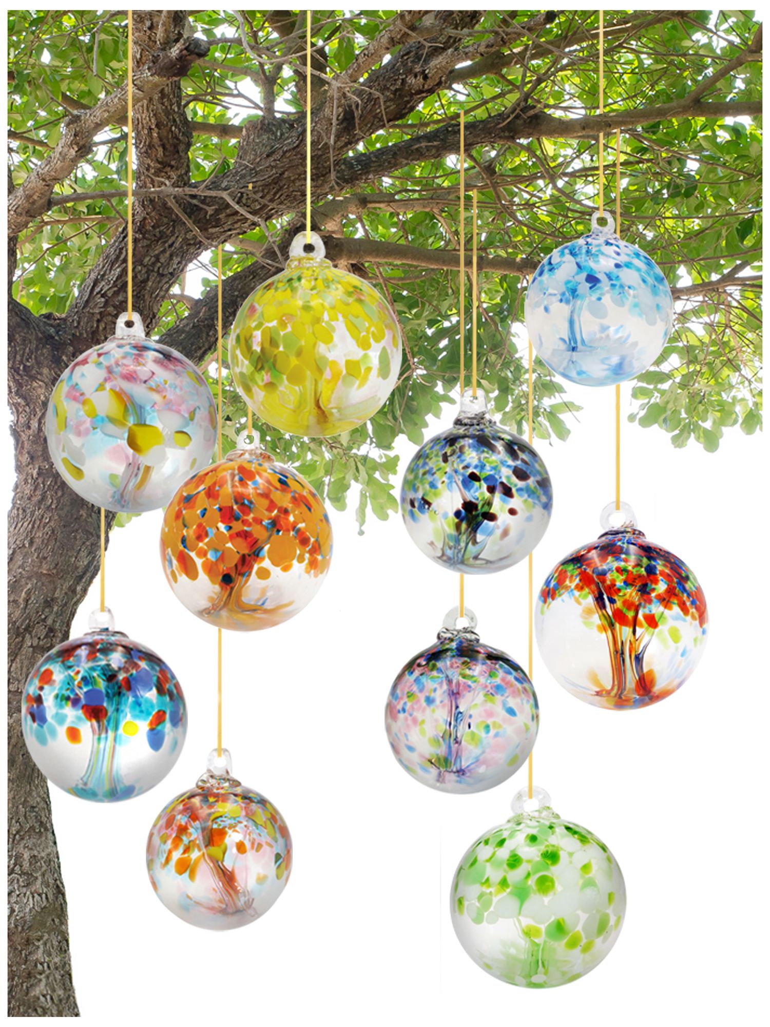Image 3 Dale Tiffany Rainbow Tree of Life Mystic 3" Hand Blown Glass Ornament more views