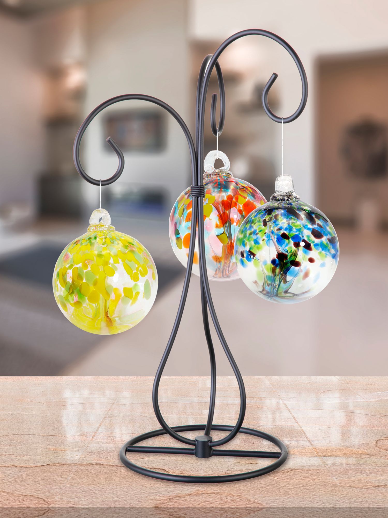 Image 2 Dale Tiffany Rainbow Tree of Life Mystic 4" Hand Blown Glass Ornament more views