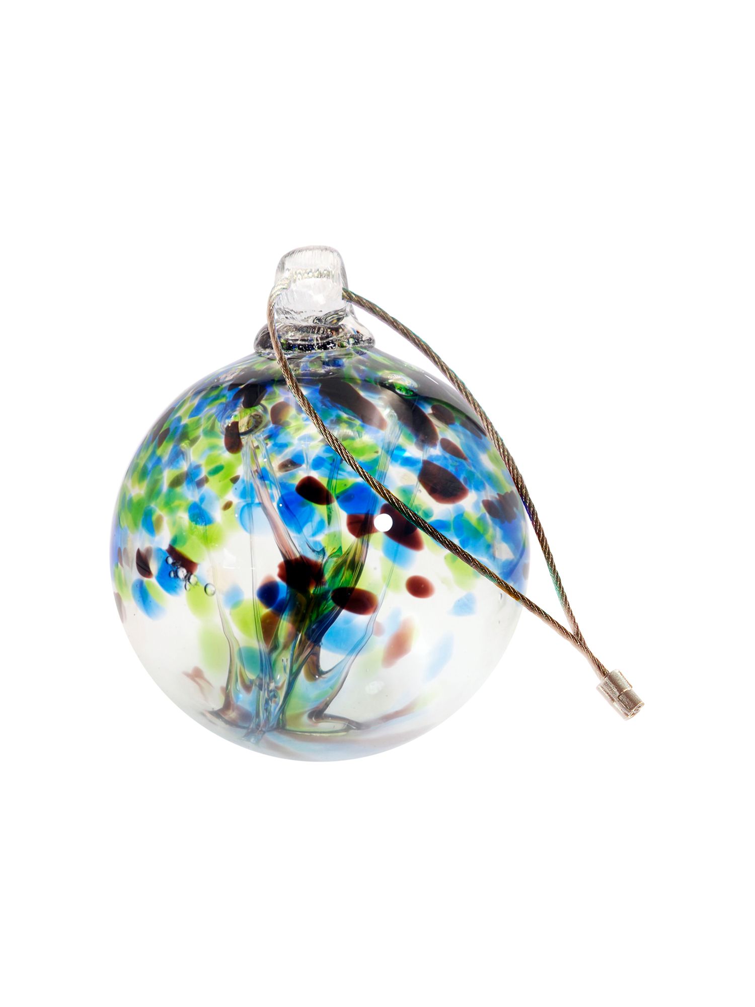 Dale Tiffany Rainbow Tree of Life Mystic 6" Hand Blown Glass Ornament