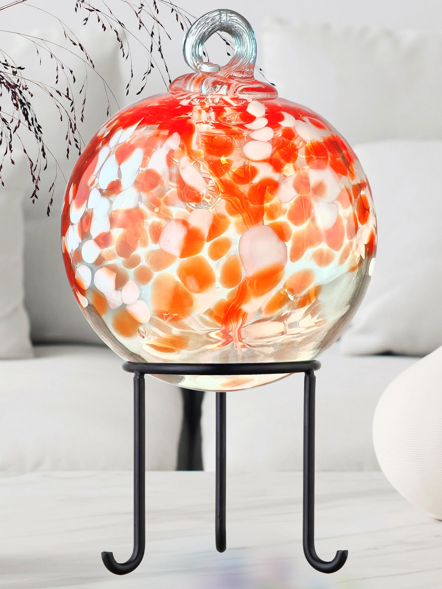 Image 2 Dale Tiffany Rainbow Tree of Life Nova 6" Hand Blown Glass Ornament more views