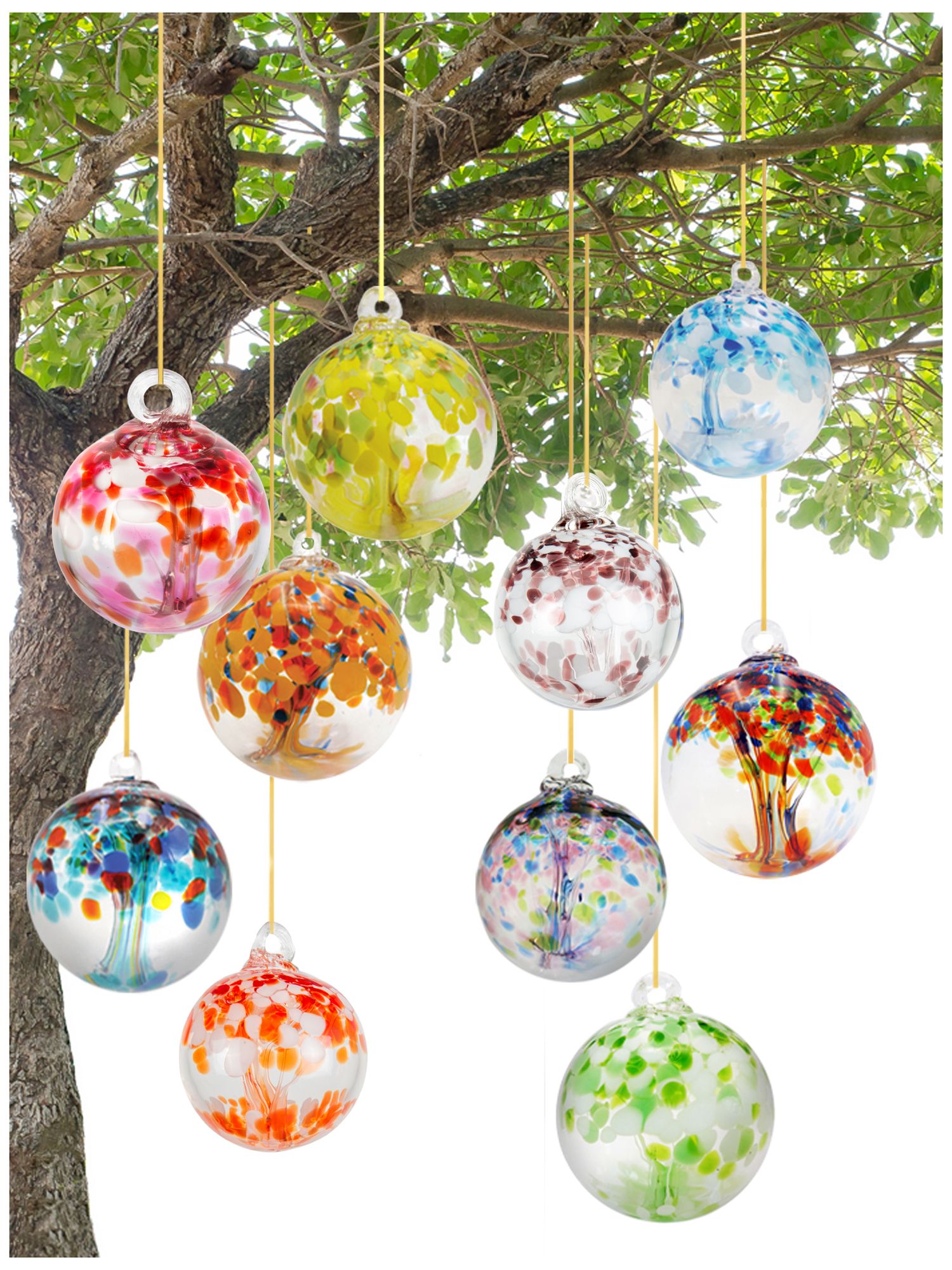 Image 4 Dale Tiffany Rainbow Tree of Life Nova 8" Hand Blown Glass Ornament more views