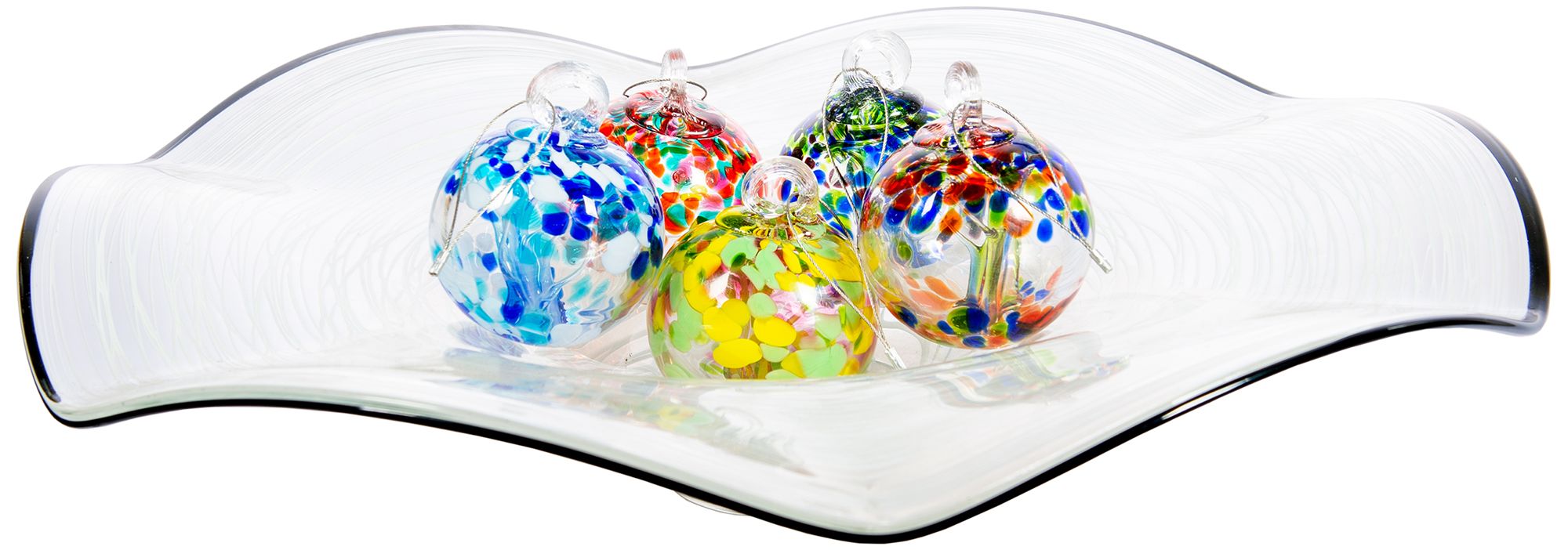 Image 2 Dale Tiffany Rainbow Tree of Life Royal 3" Hand Blown Glass Ornament more views