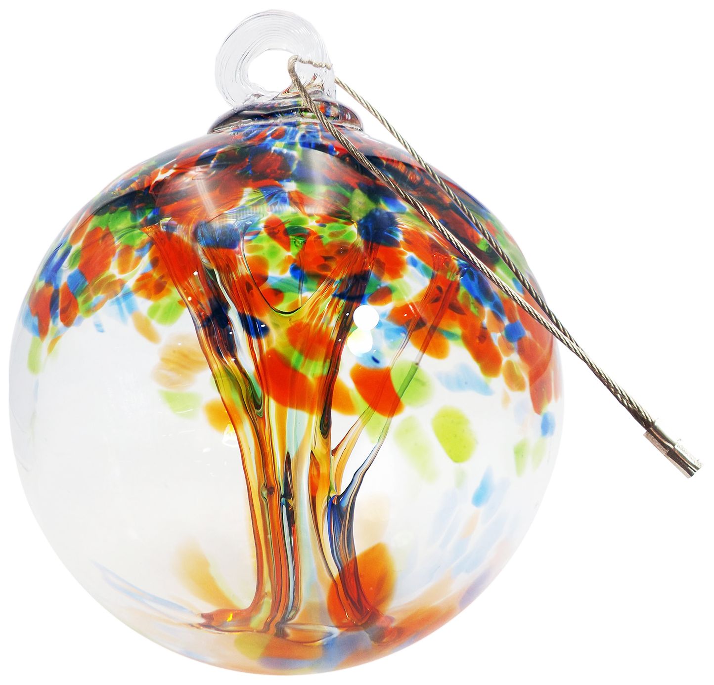 Image 5 Dale Tiffany Rainbow Tree of Life Royal 3" Hand Blown Glass Ornament more views