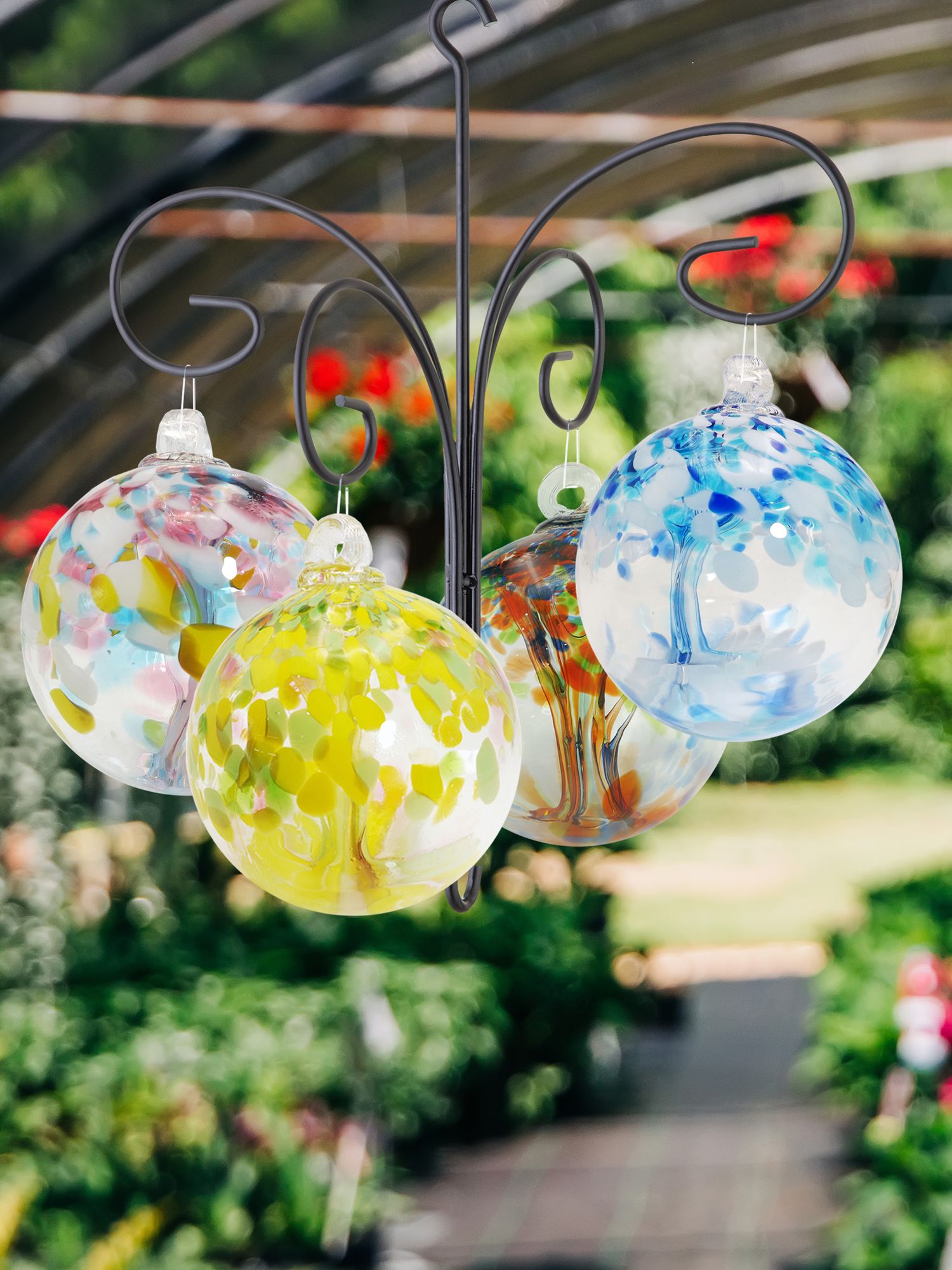Image 2 Dale Tiffany Rainbow Tree of Life Royal 6" Hand Blown Glass Ornament more views