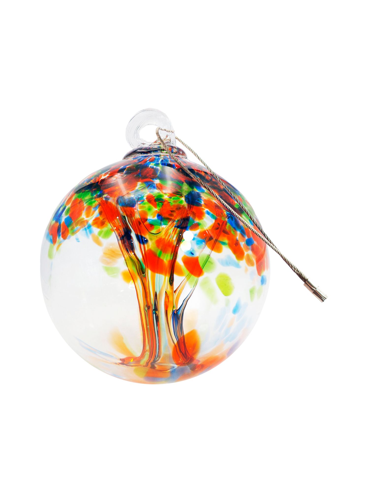 Image 5 Dale Tiffany Rainbow Tree of Life Royal 6" Hand Blown Glass Ornament more views