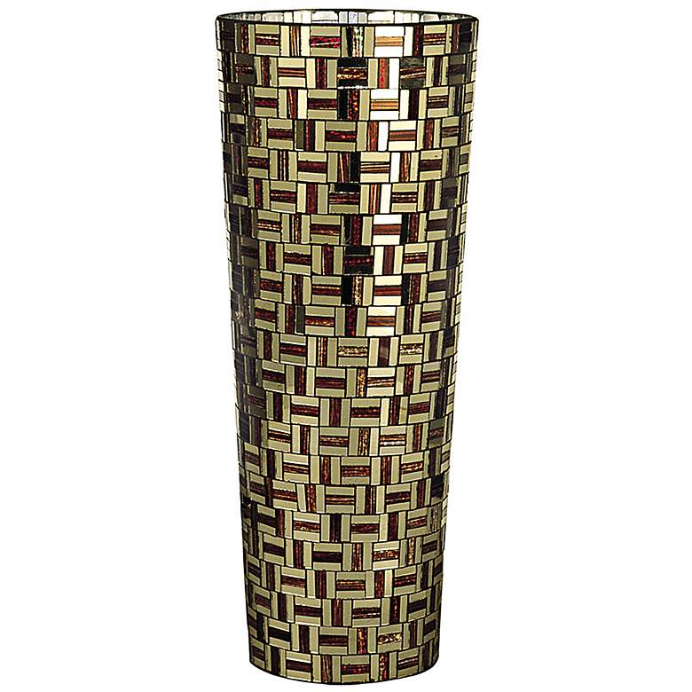 Image 1 Dale Tiffany Ravenna Large Cylinder Mosaic Art Glass Vase