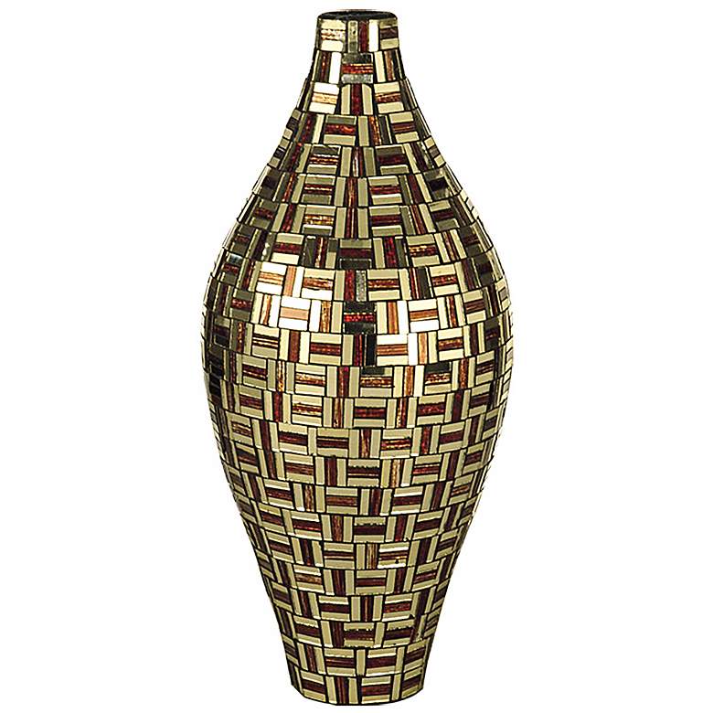 Image 1 Dale Tiffany Ravenna Tall Bulbous Mosaic Art Glass Vase
