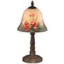Dale Tiffany Rose Bell 15" High Hand-Painted Art Glass Accent Lamp
