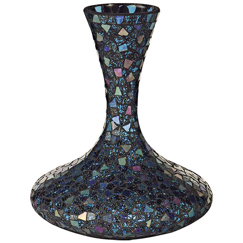 Image 1 Dale Tiffany Sapphire Large Mosaic Glass Decanter Vase