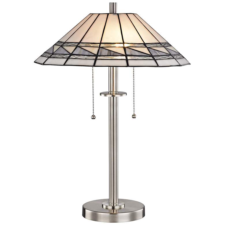 Image 2 Dale Tiffany Sasha Brushed Nickel Tiffany-Style Accent Table Lamp
