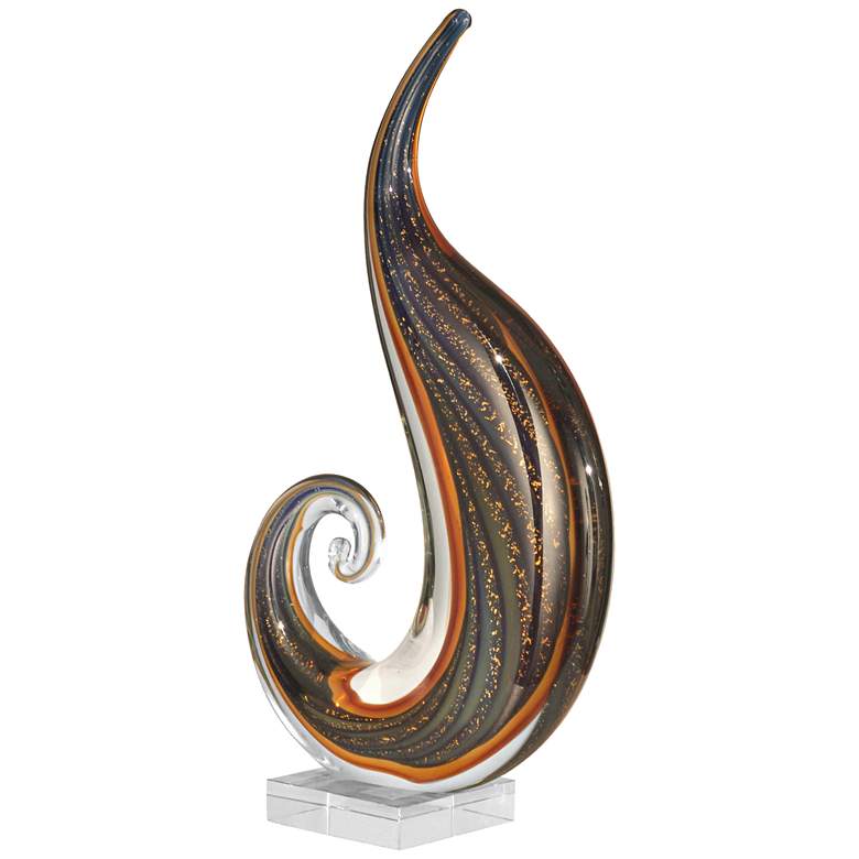 Image 1 Dale Tiffany Scroll 15 inchH Multi-Color Art Glass Sculpture