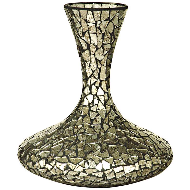 Image 1 Dale Tiffany Silver Long Neck Mosaic 12 inch High Decanter Vase